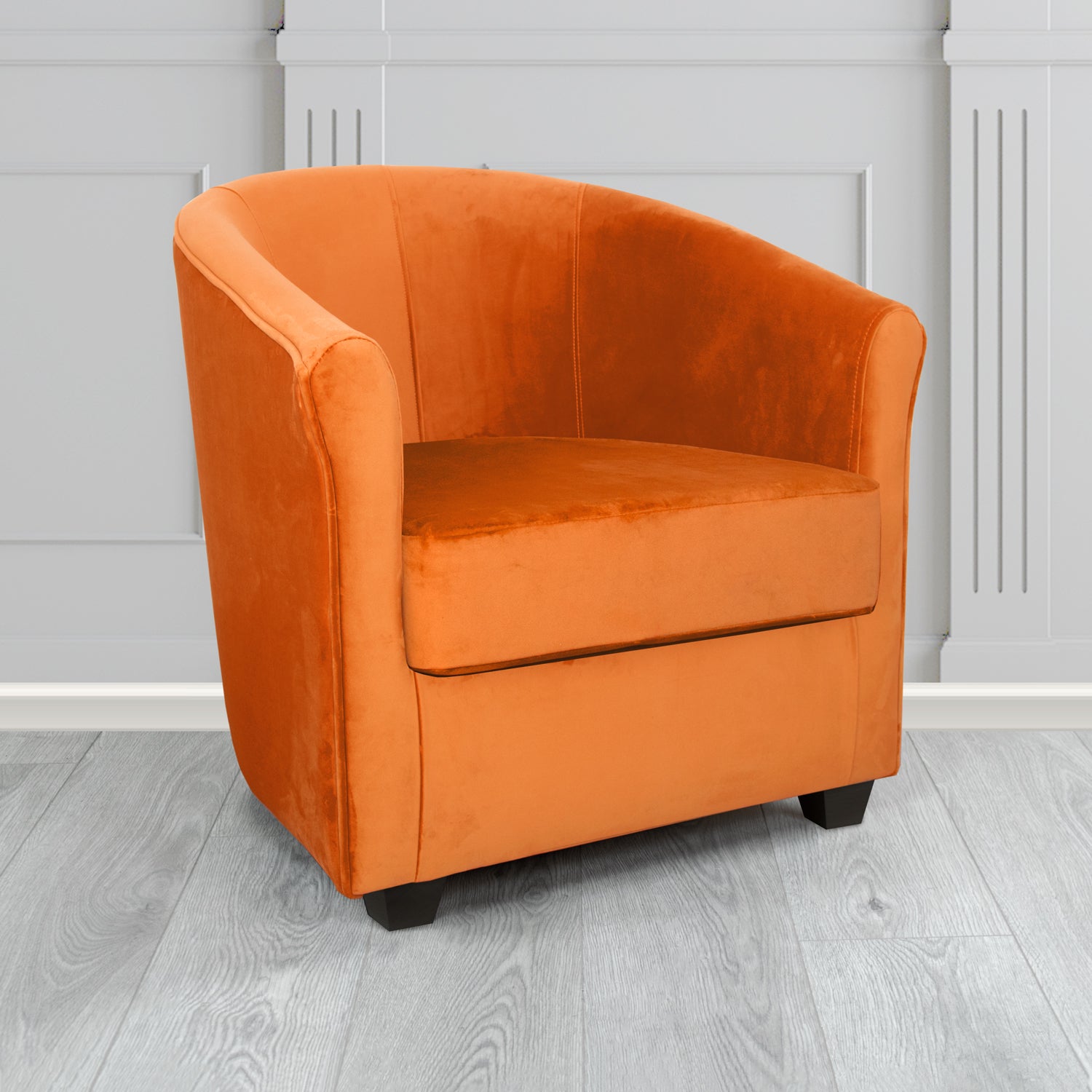 Cannes Tub Chair in Zinc Textile Z Suede Crib 5 Faux Suede Fabric