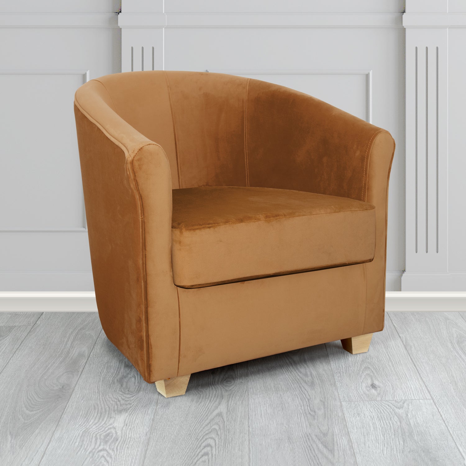 Cannes Tub Chair in Zinc Textile Z Suede Crib 5 Faux Suede Fabric