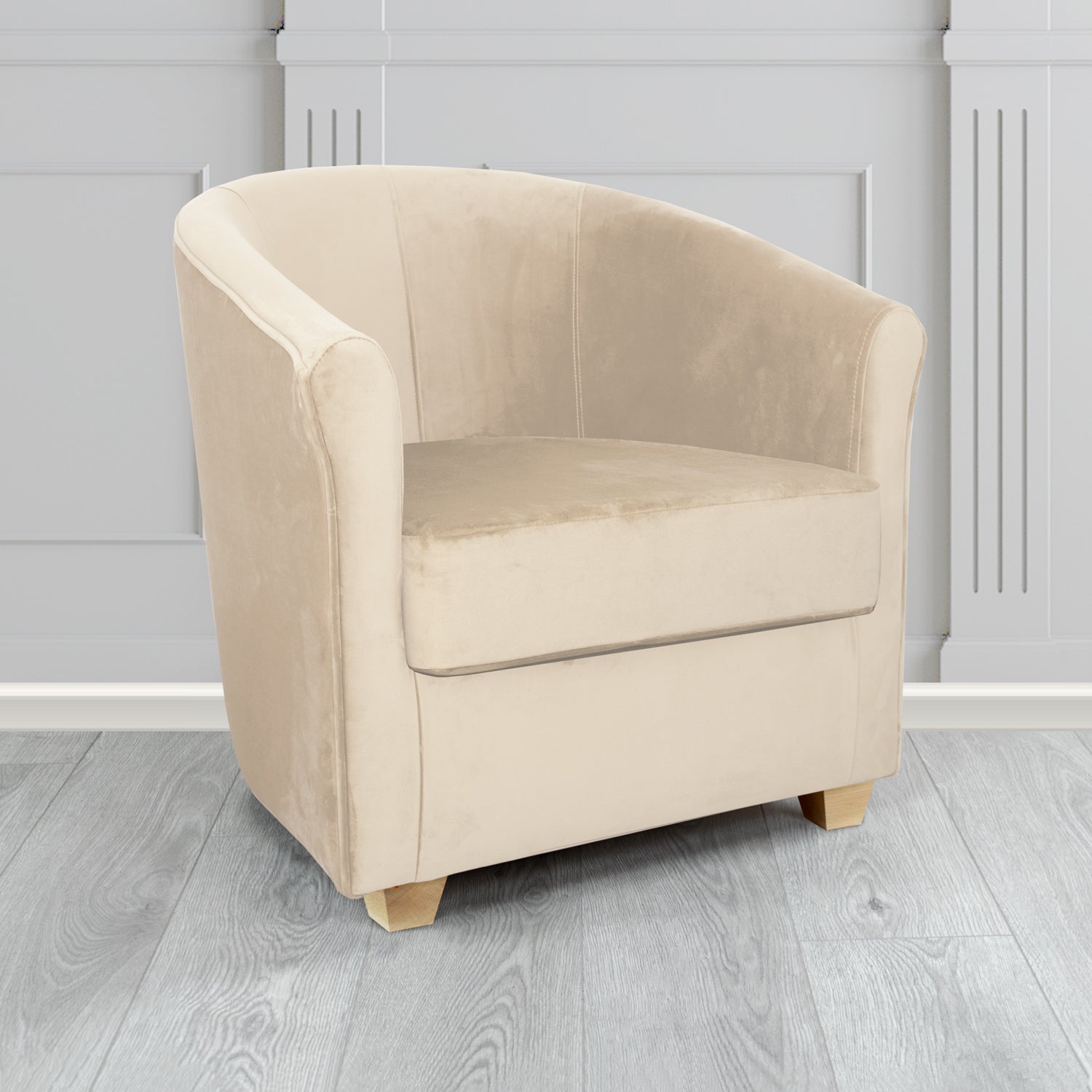 Cannes Tub Chair in Zinc Textile Z Suede Crib 5 Faux Suede Fabric