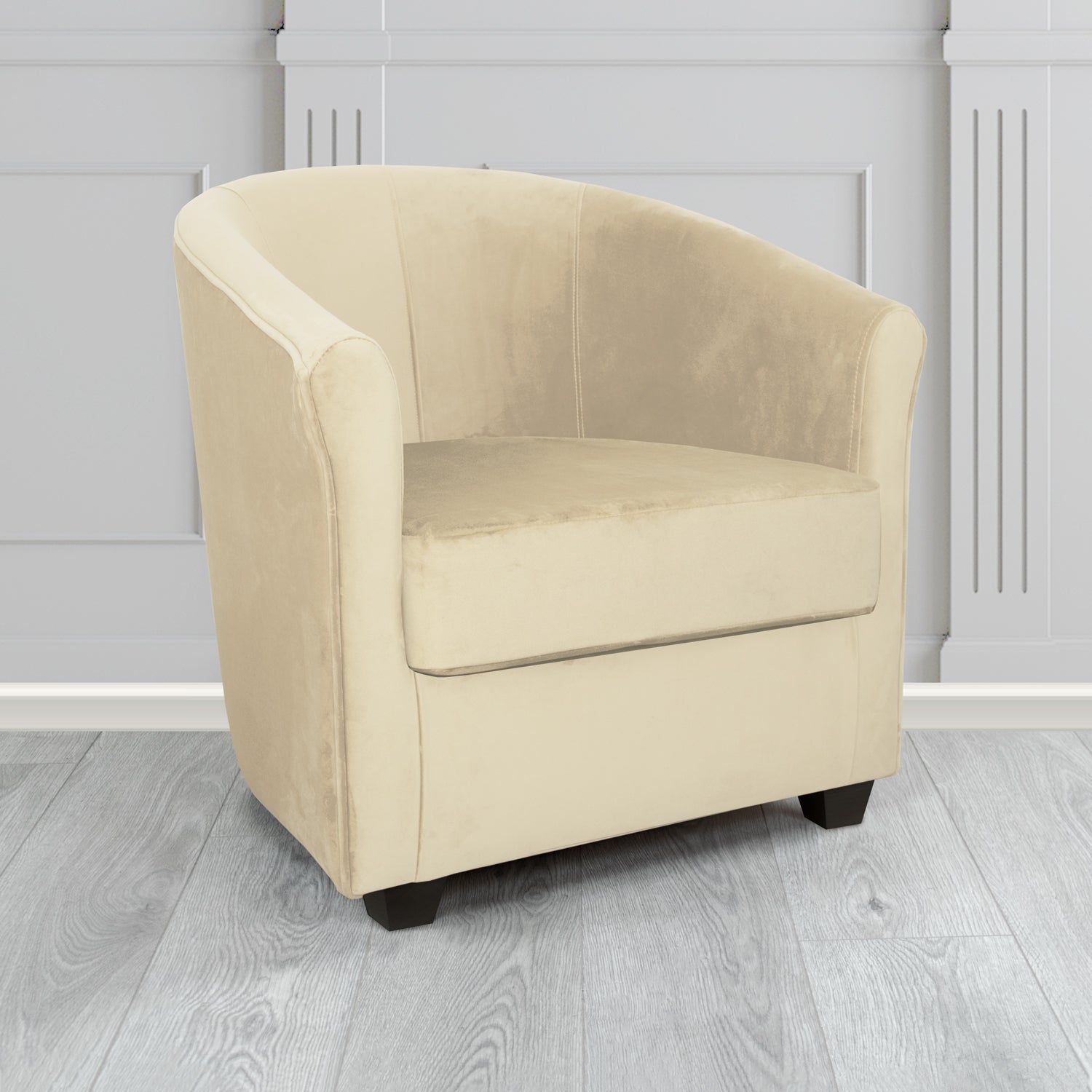 Cannes Tub Chair in Zinc Textile Z Suede Crib 5 Faux Suede Fabric