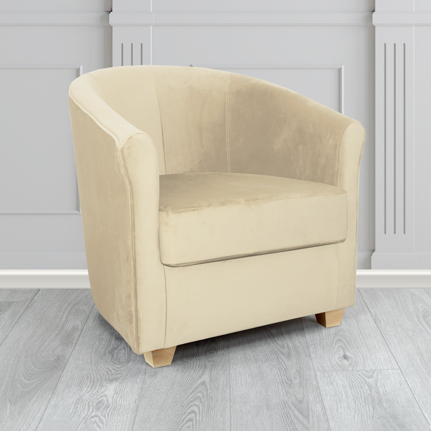 Cannes Tub Chair in Zinc Textile Z Suede Crib 5 Faux Suede Fabric