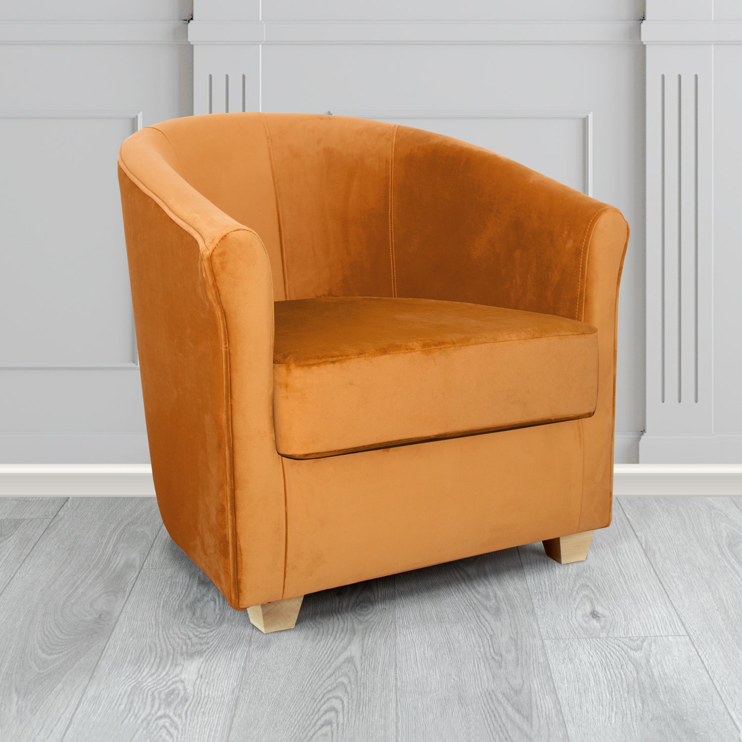 Cannes Tub Chair in Zinc Textile Z Suede Crib 5 Faux Suede Fabric