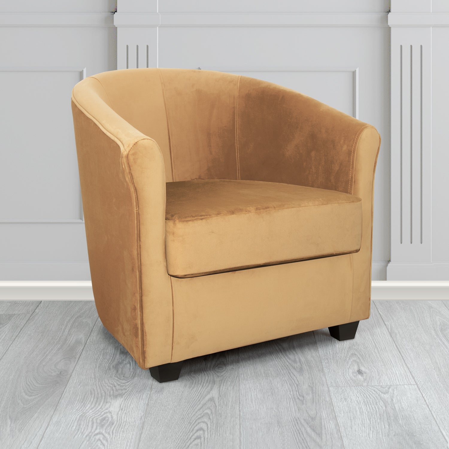Cannes Tub Chair in Zinc Textile Z Suede Crib 5 Faux Suede Fabric