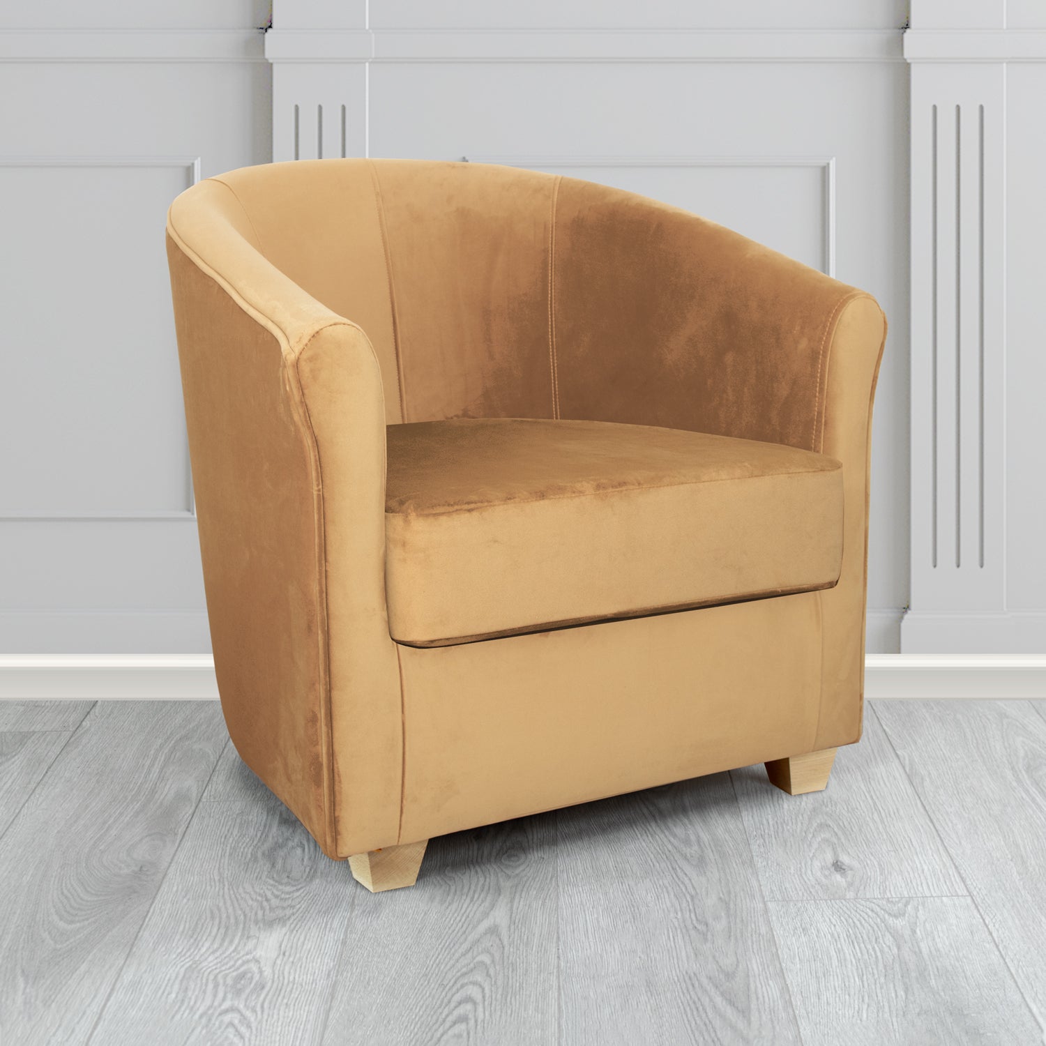 Cannes Tub Chair in Zinc Textile Z Suede Crib 5 Faux Suede Fabric