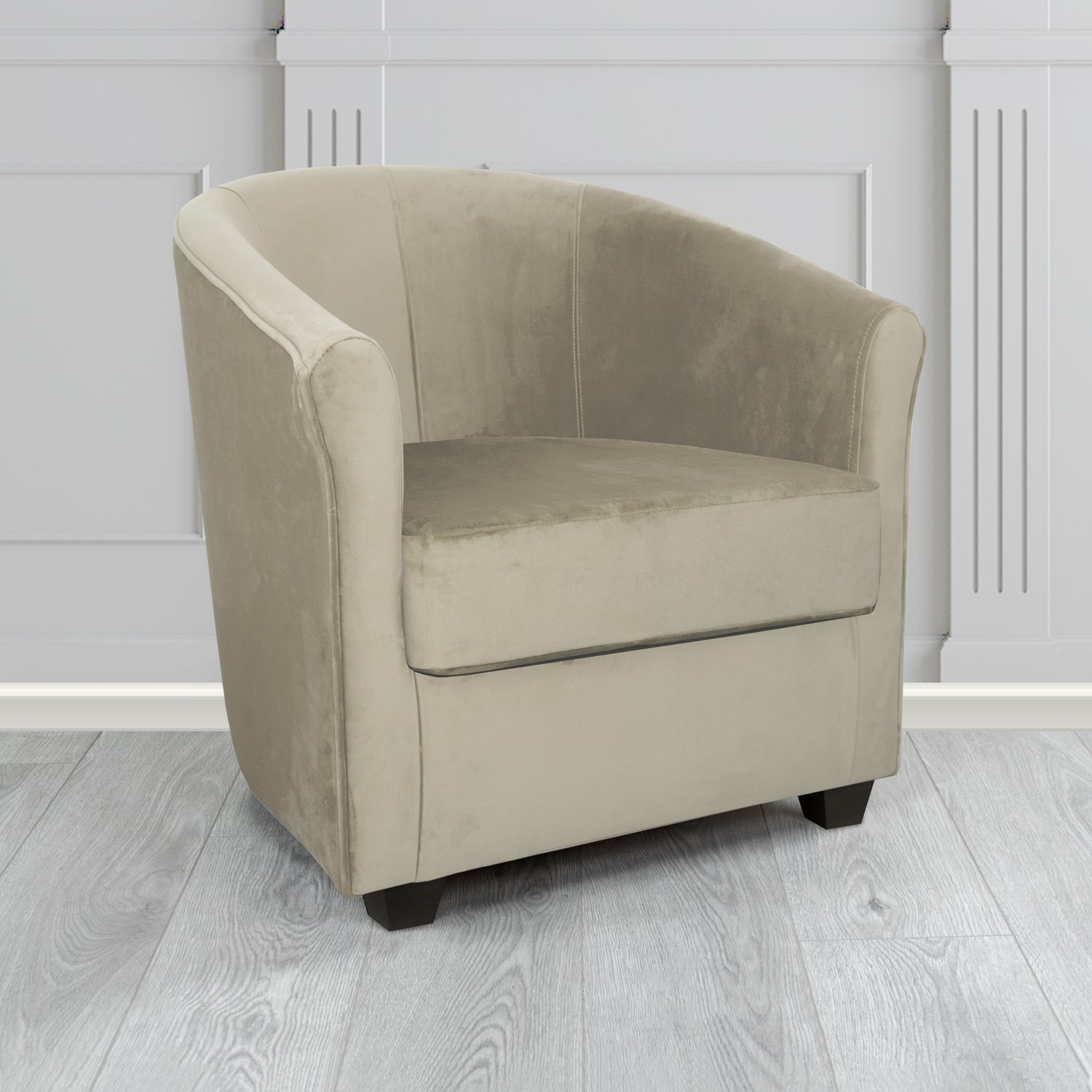Cannes Tub Chair in Zinc Textile Z Suede Crib 5 Faux Suede Fabric