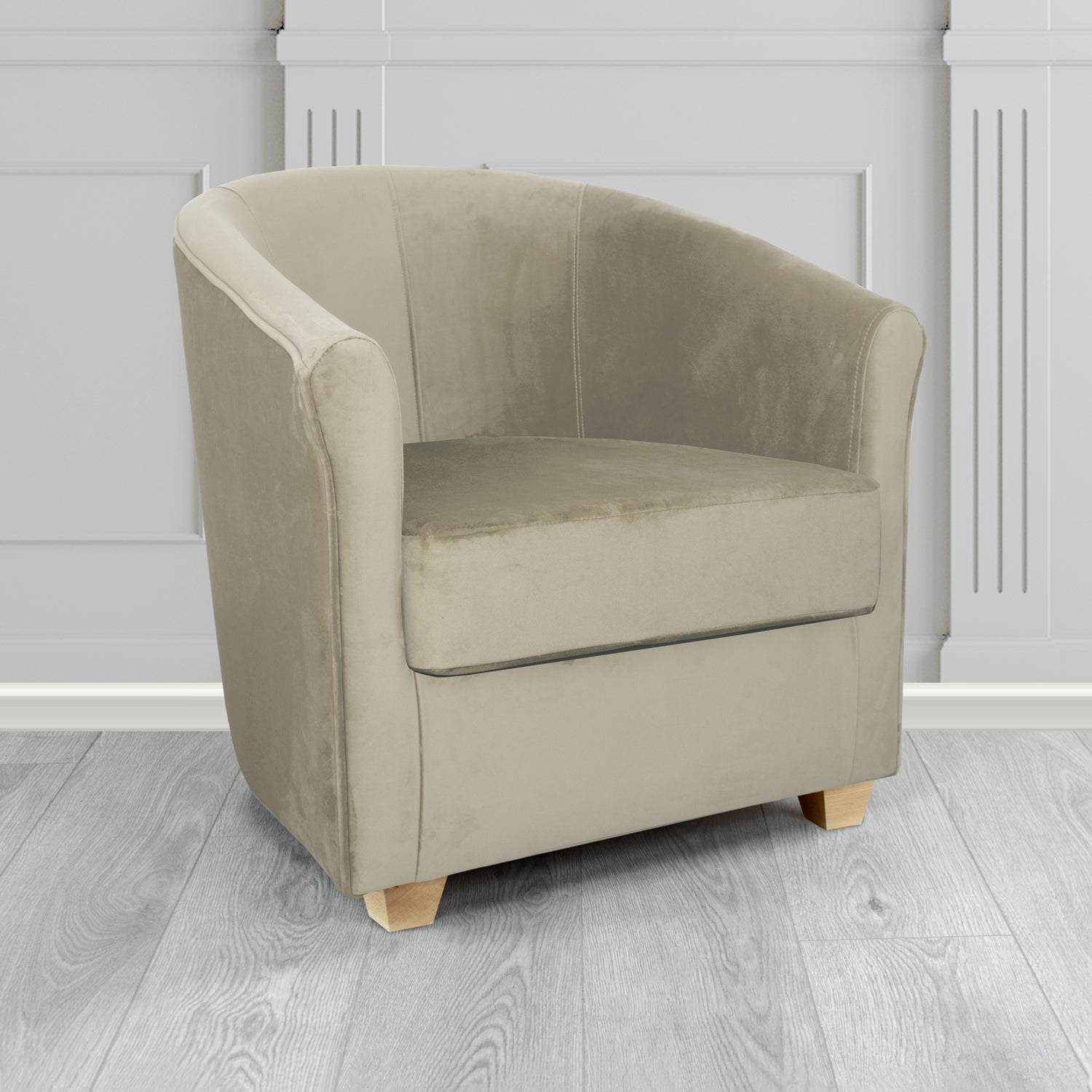 Cannes Tub Chair in Zinc Textile Z Suede Crib 5 Faux Suede Fabric