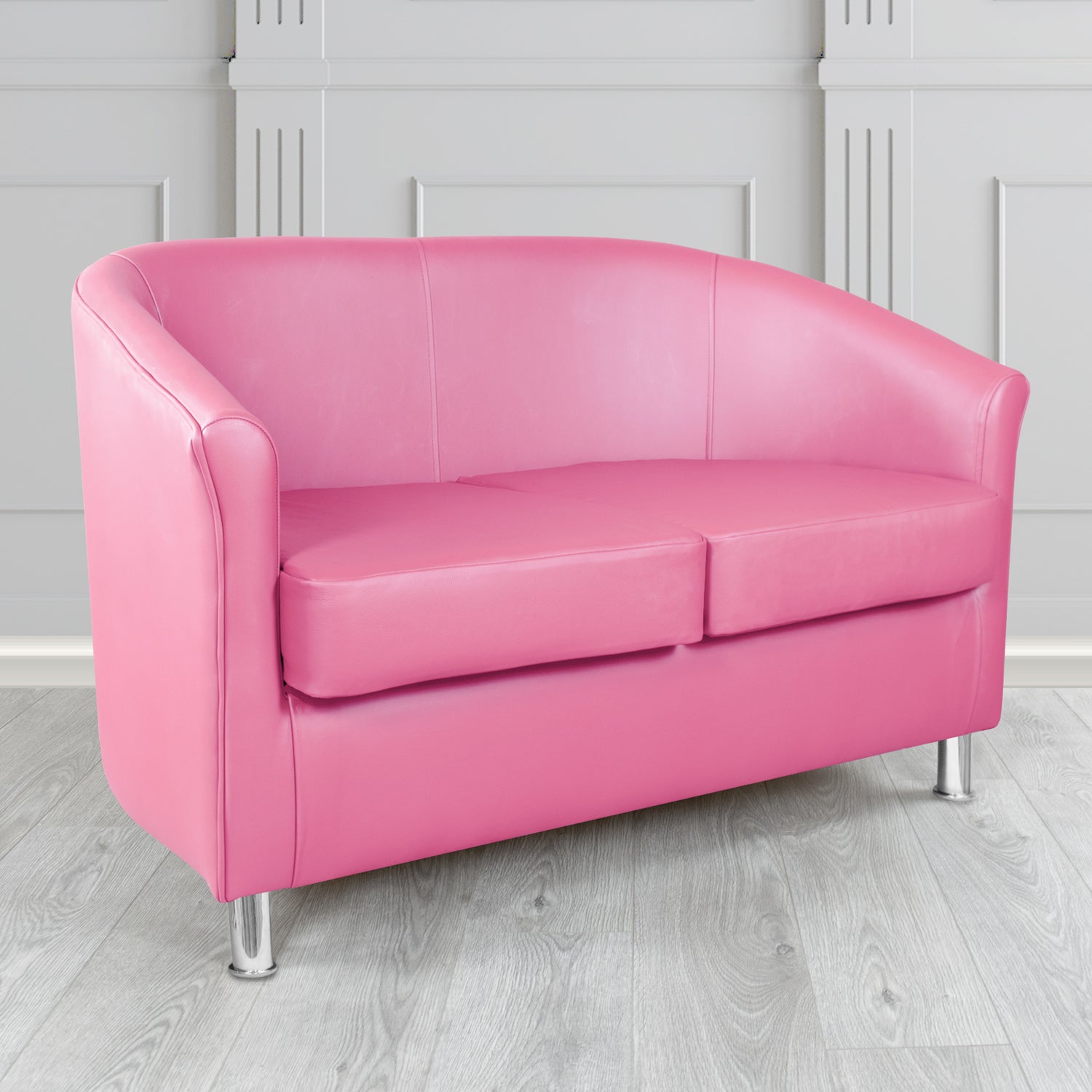 Como 2 Seater Tub Sofa in Memphis Blossom MEM124 Antimicrobial Crib 5 Contract Faux Leather