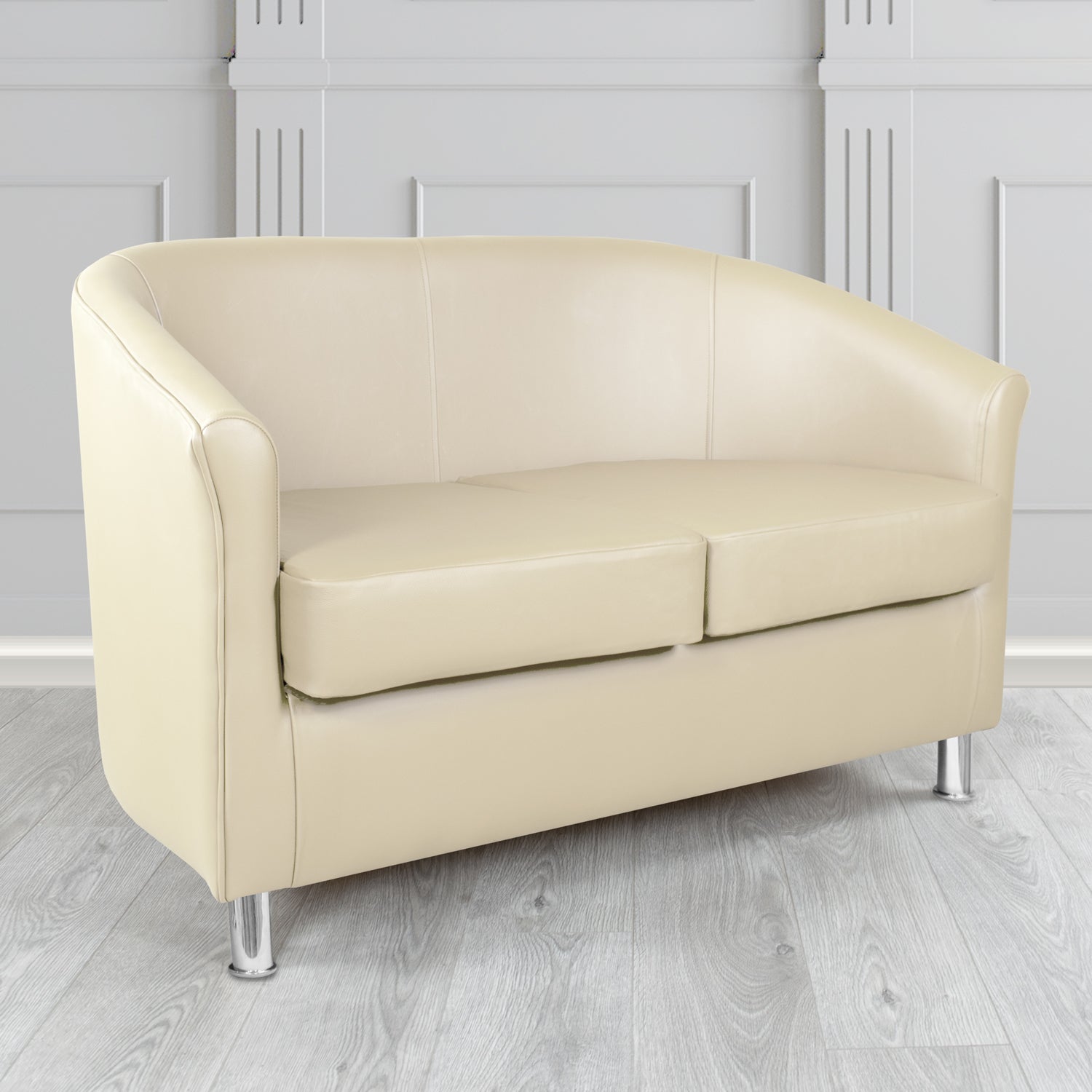 Como 2 Seater Tub Sofa in Memphis Linen MEM114 Antimicrobial Crib 5 Contract Faux Leather