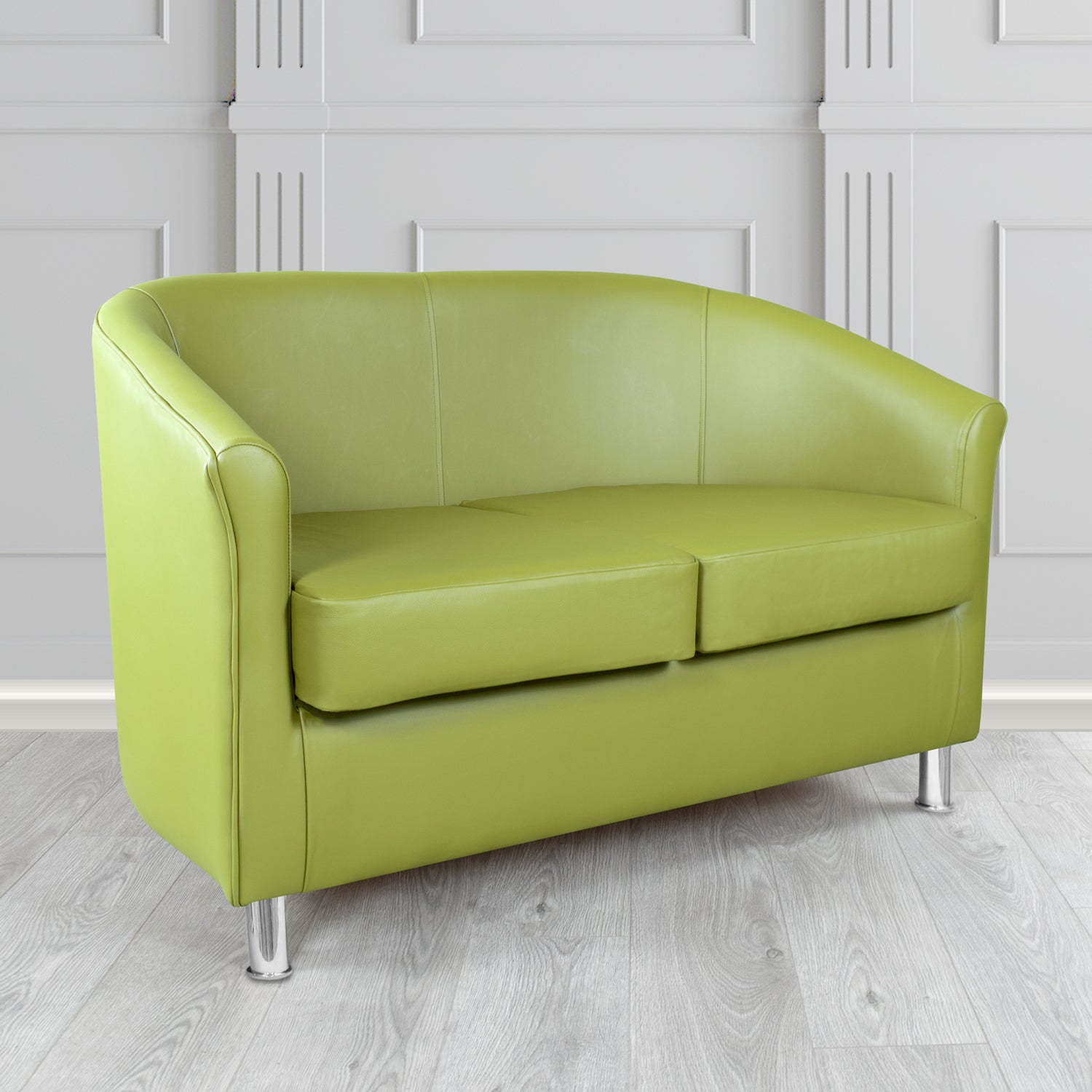 Como 2 Seater Tub Sofa in Maximo Lime MAX3395 Antimicrobial Crib 5 Contract Faux Leather