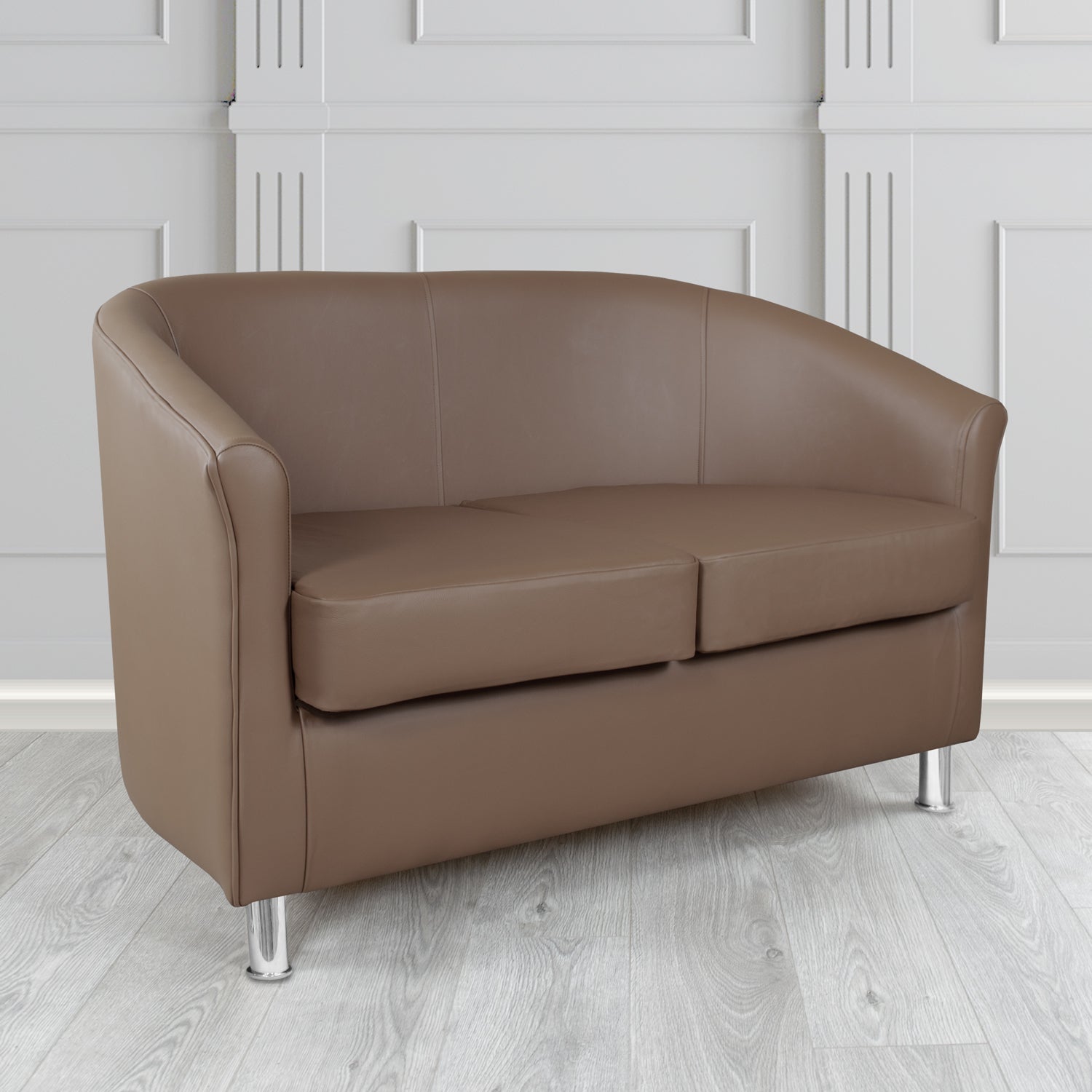 Como 2 Seater Tub Sofa in Vele Mink Crib 5 Genuine Leather