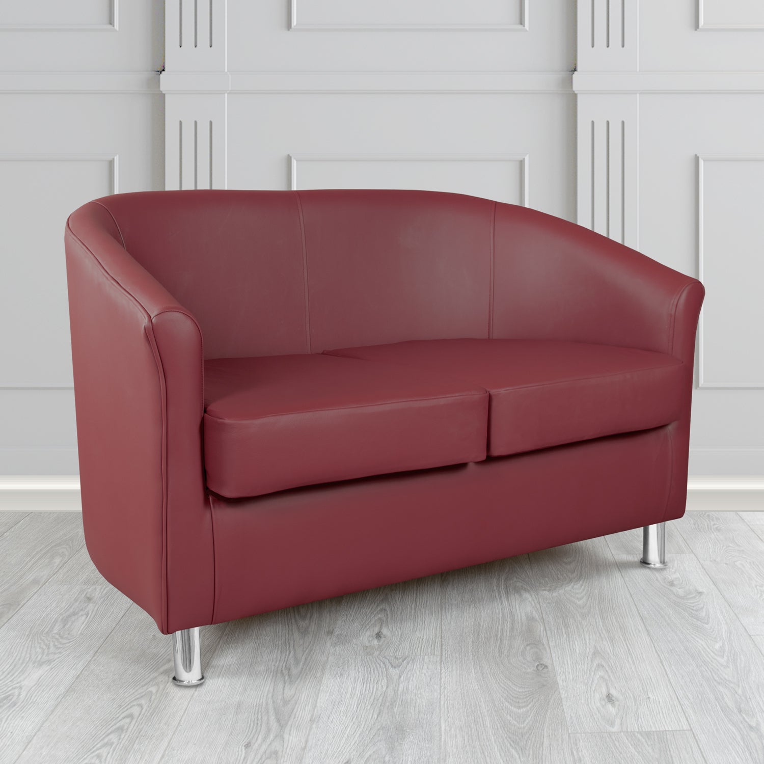 Como 2 Seater Tub Sofa in Vele Ruby Crib 5 Genuine Leather