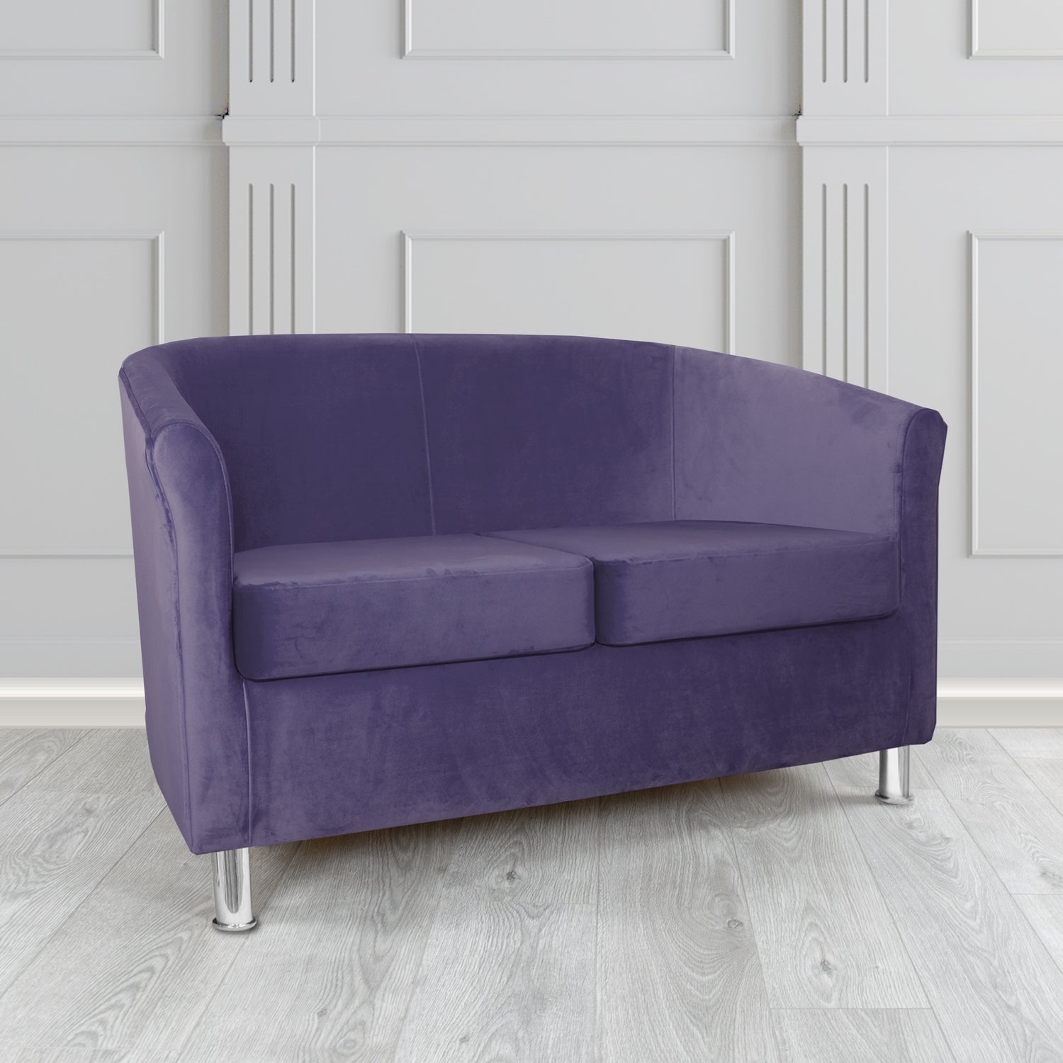 Como 2 Seater Tub Sofa in Warwick Plush Amethyst Velvet Fabric
