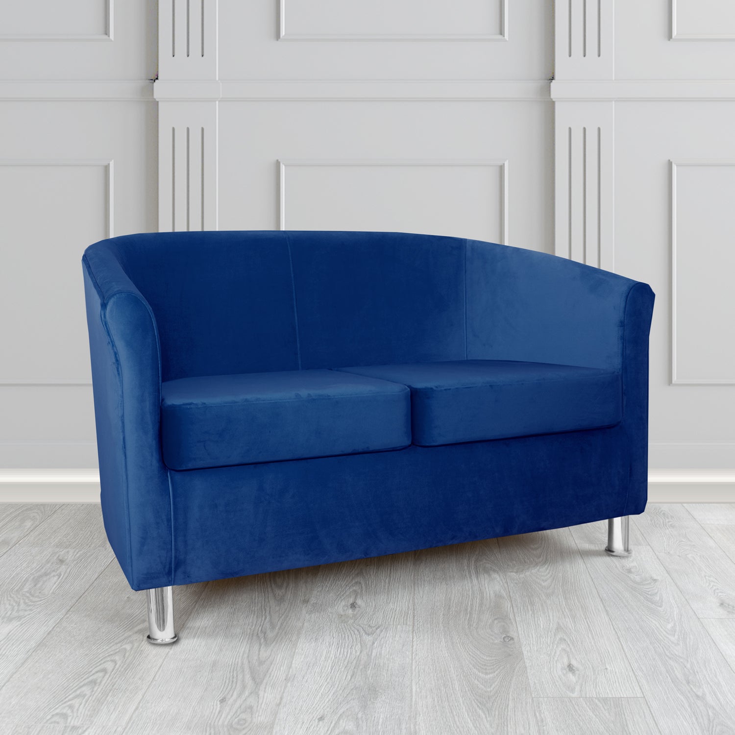 Como 2 Seater Tub Sofa in Warwick Plush Cobalt Velvet Fabric