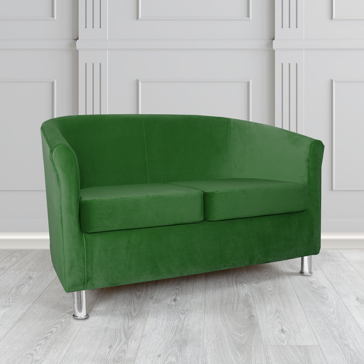 Como 2 Seater Tub Sofa in Warwick Plush Conifer Velvet Fabric