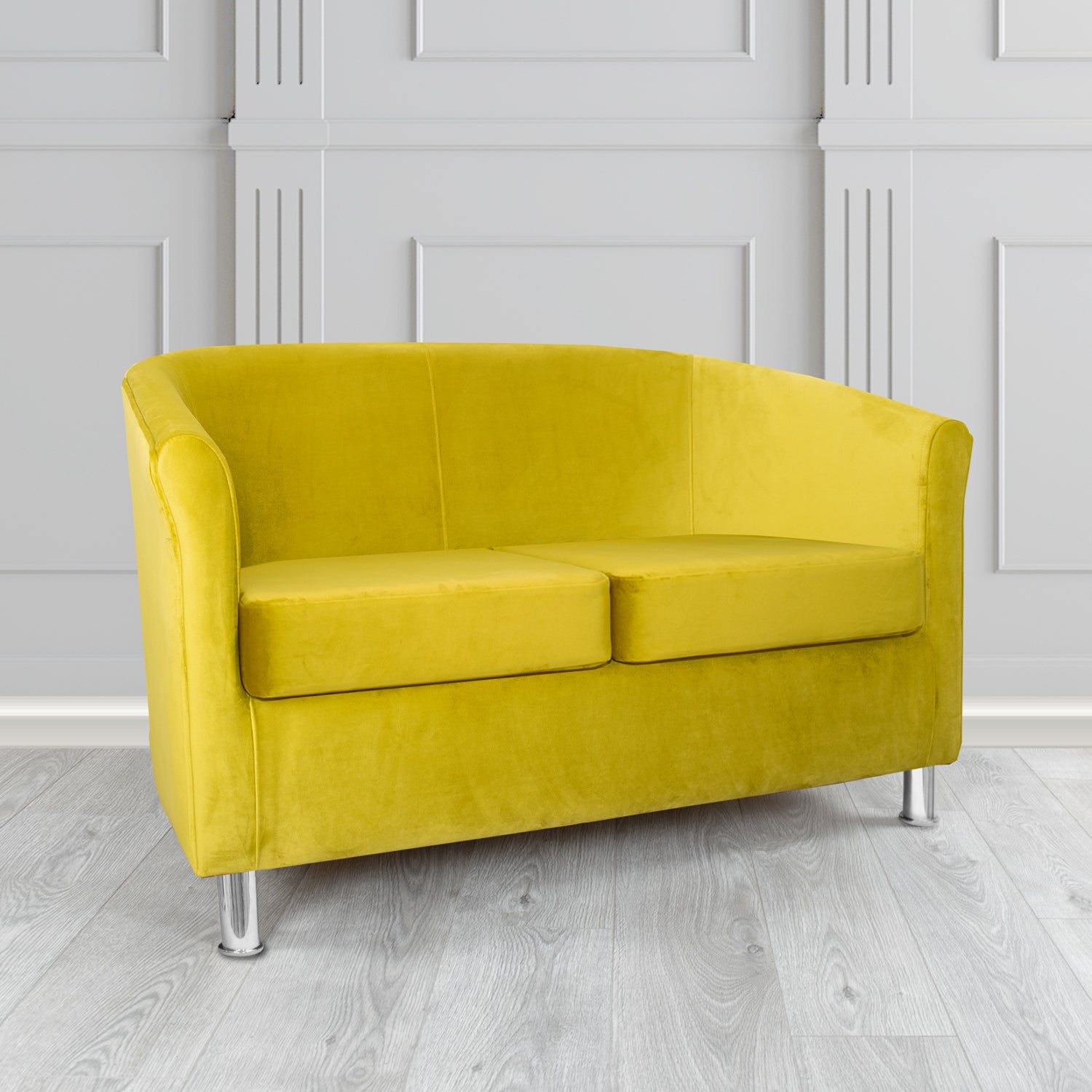 Como 2 Seater Tub Sofa in Warwick Plush Daffodil Velvet Fabric