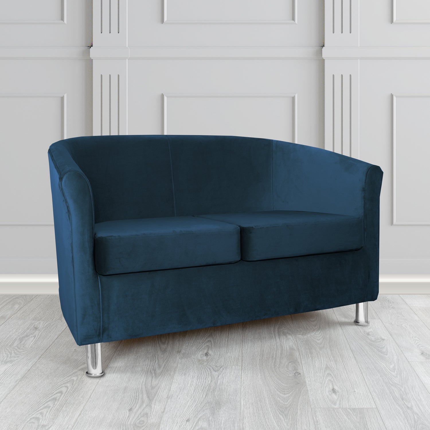 Como 2 Seater Tub Sofa in Warwick Plush Indigo Velvet Fabric