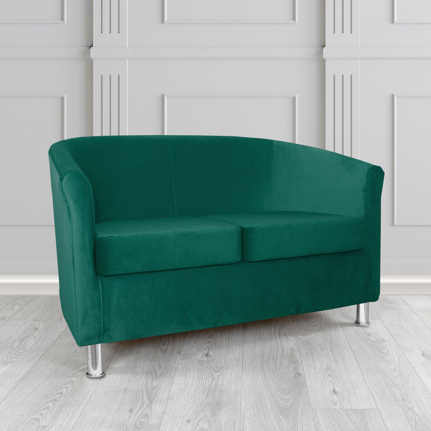 Como 2 Seater Tub Sofa in Warwick Plush Kingfisher Velvet Fabric