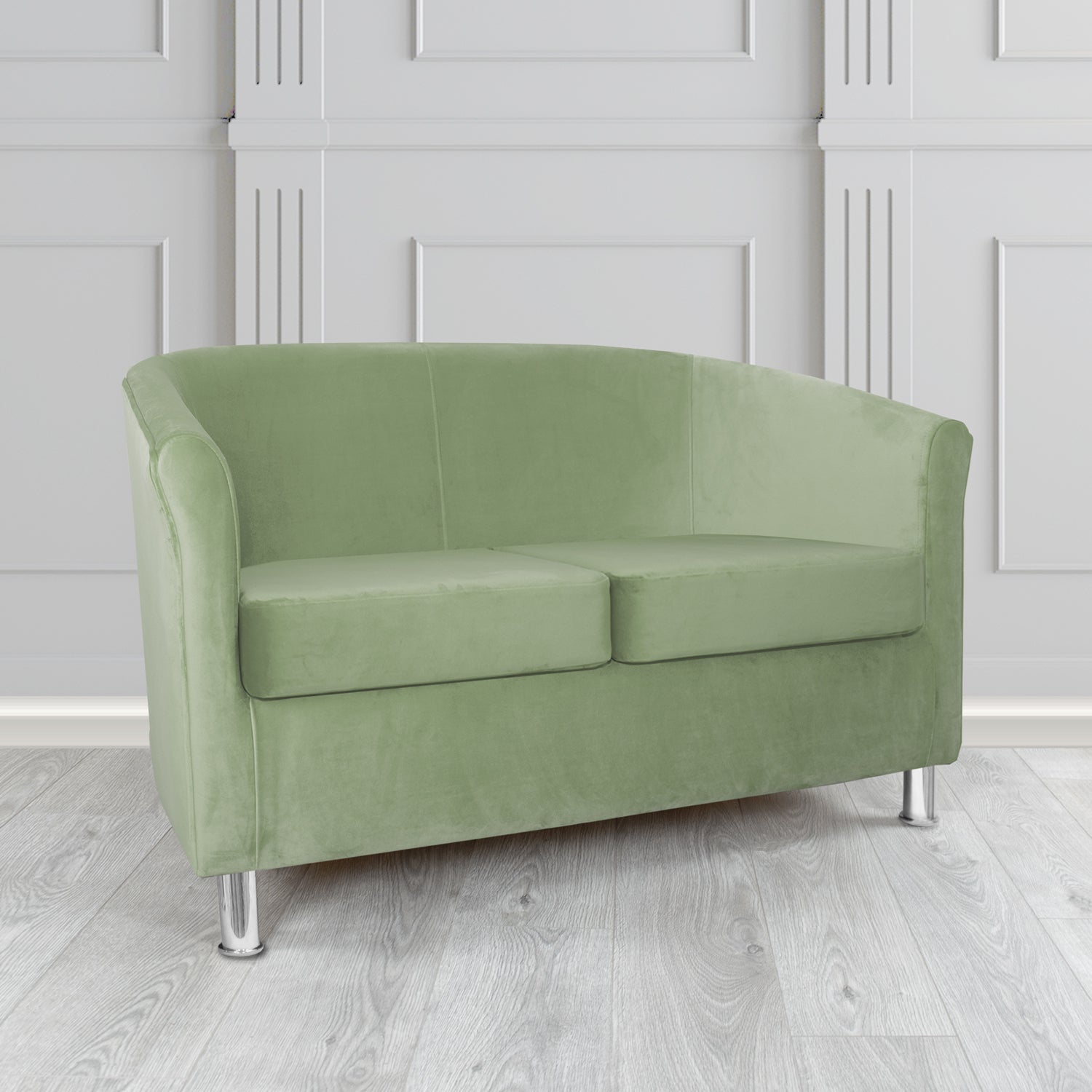 Como 2 Seater Tub Sofa in Warwick Plush Lichen Velvet Fabric
