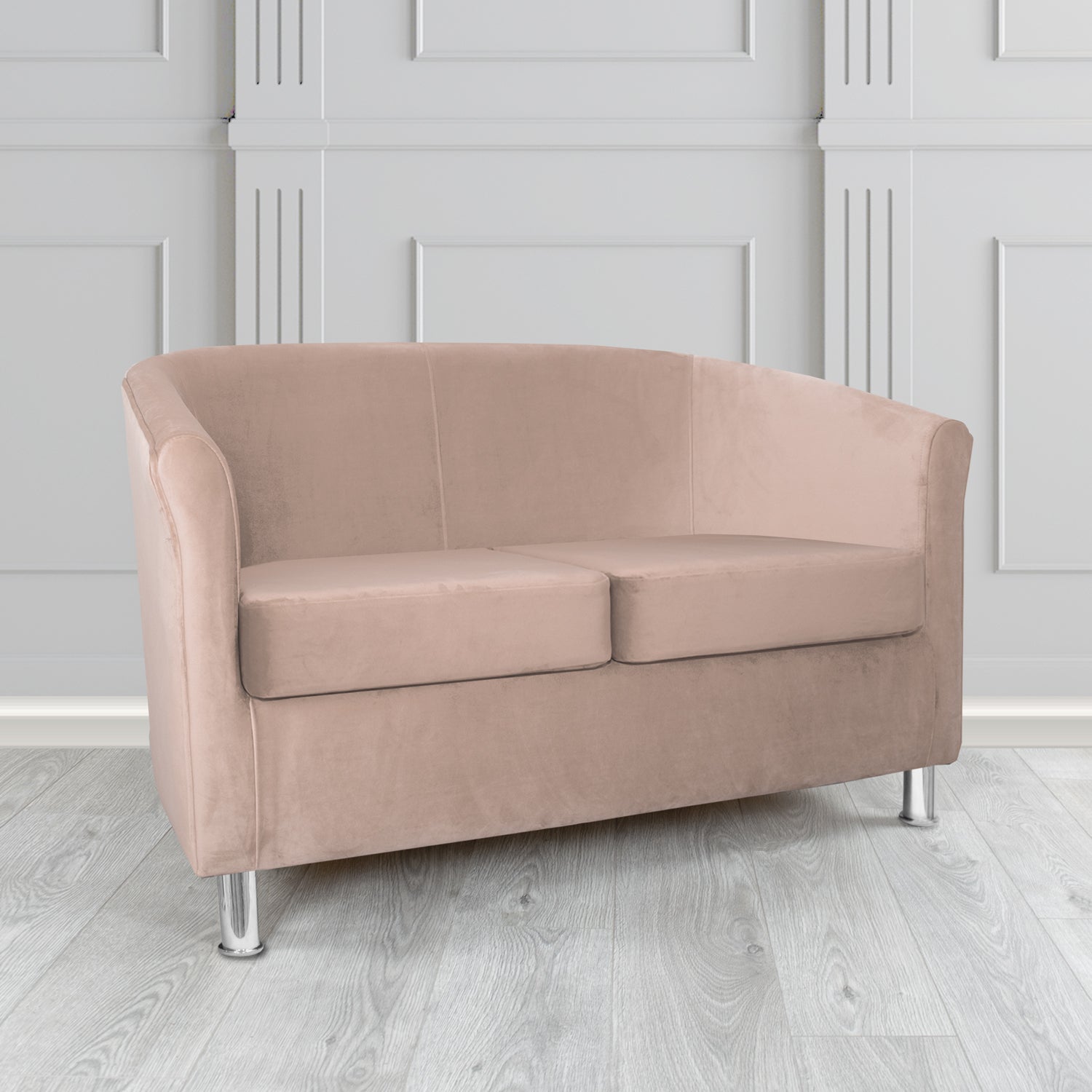 Como 2 Seater Tub Sofa in Warwick Plush Petal Velvet Fabric