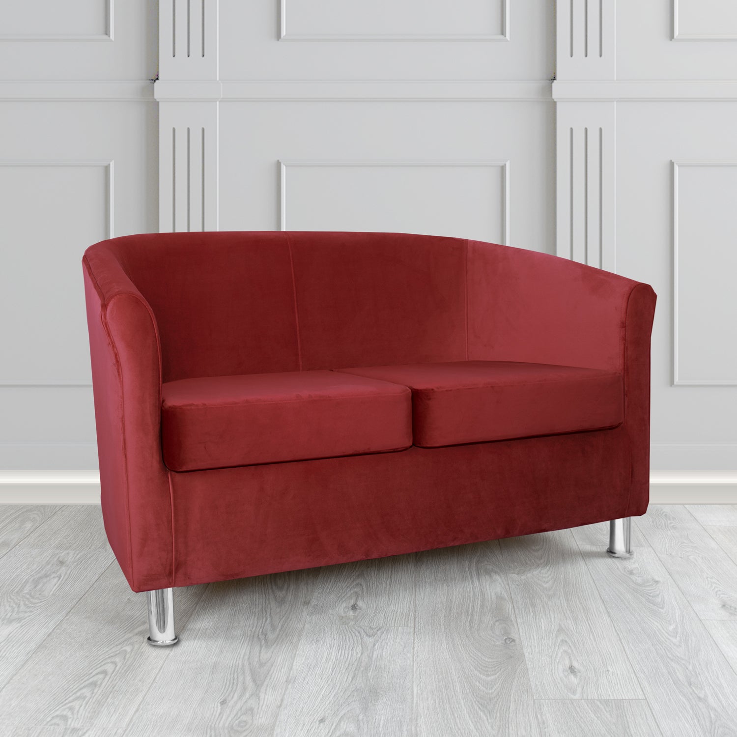 Como 2 Seater Tub Sofa in Warwick Plush Rouge Velvet Fabric
