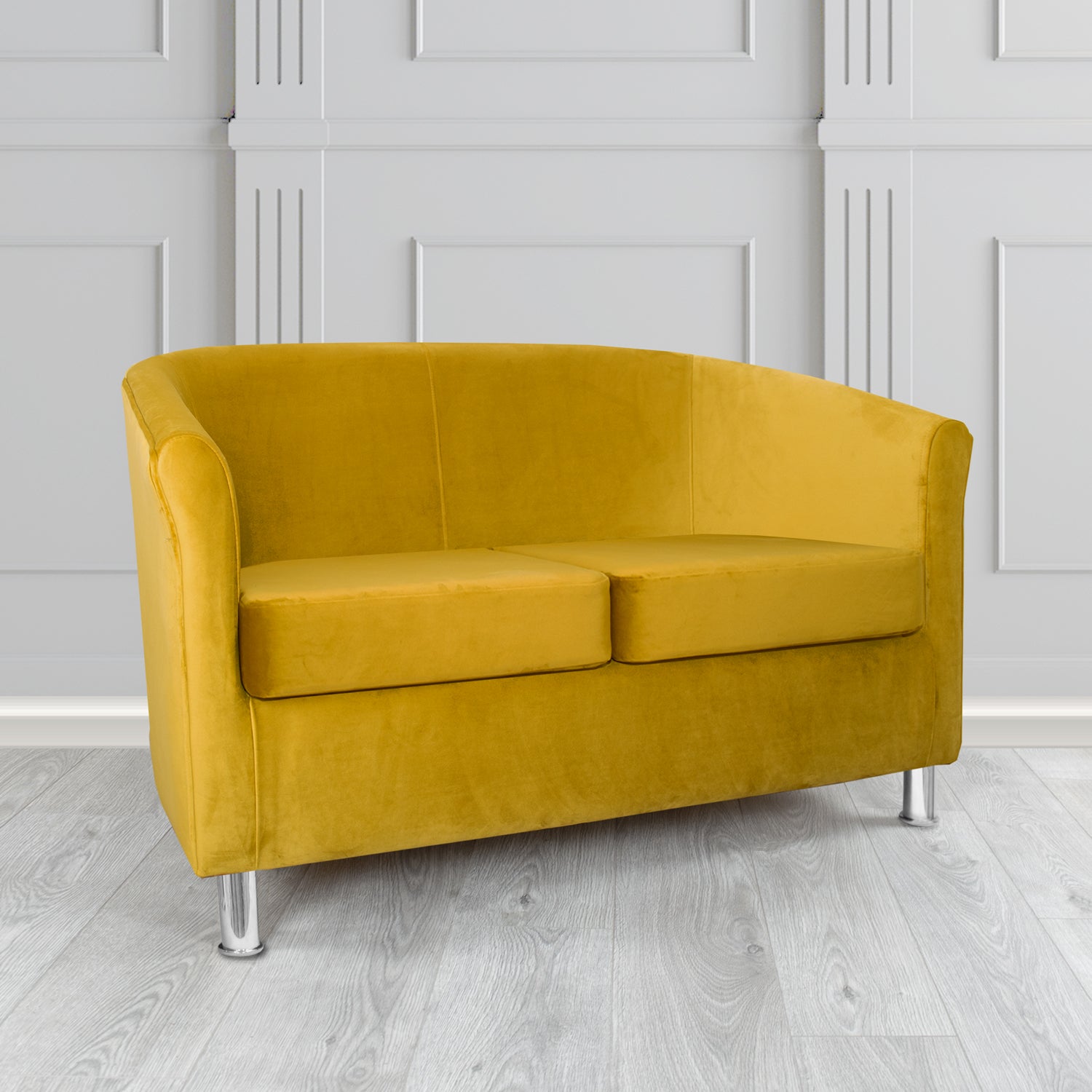 Como 2 Seater Tub Sofa in Warwick Plush Turmeric Velvet Fabric