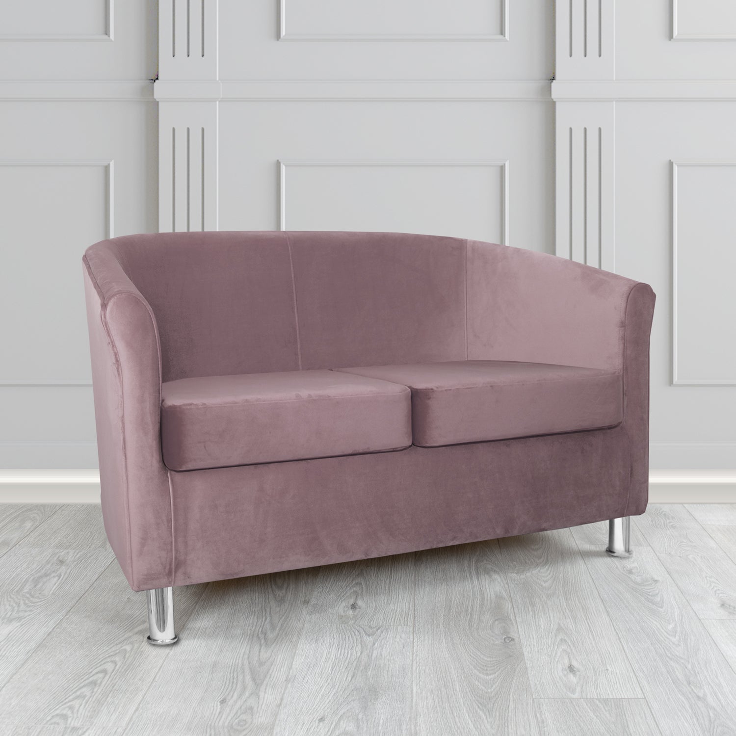 Como 2 Seater Tub Sofa in Warwick Plush Violet Velvet Fabric