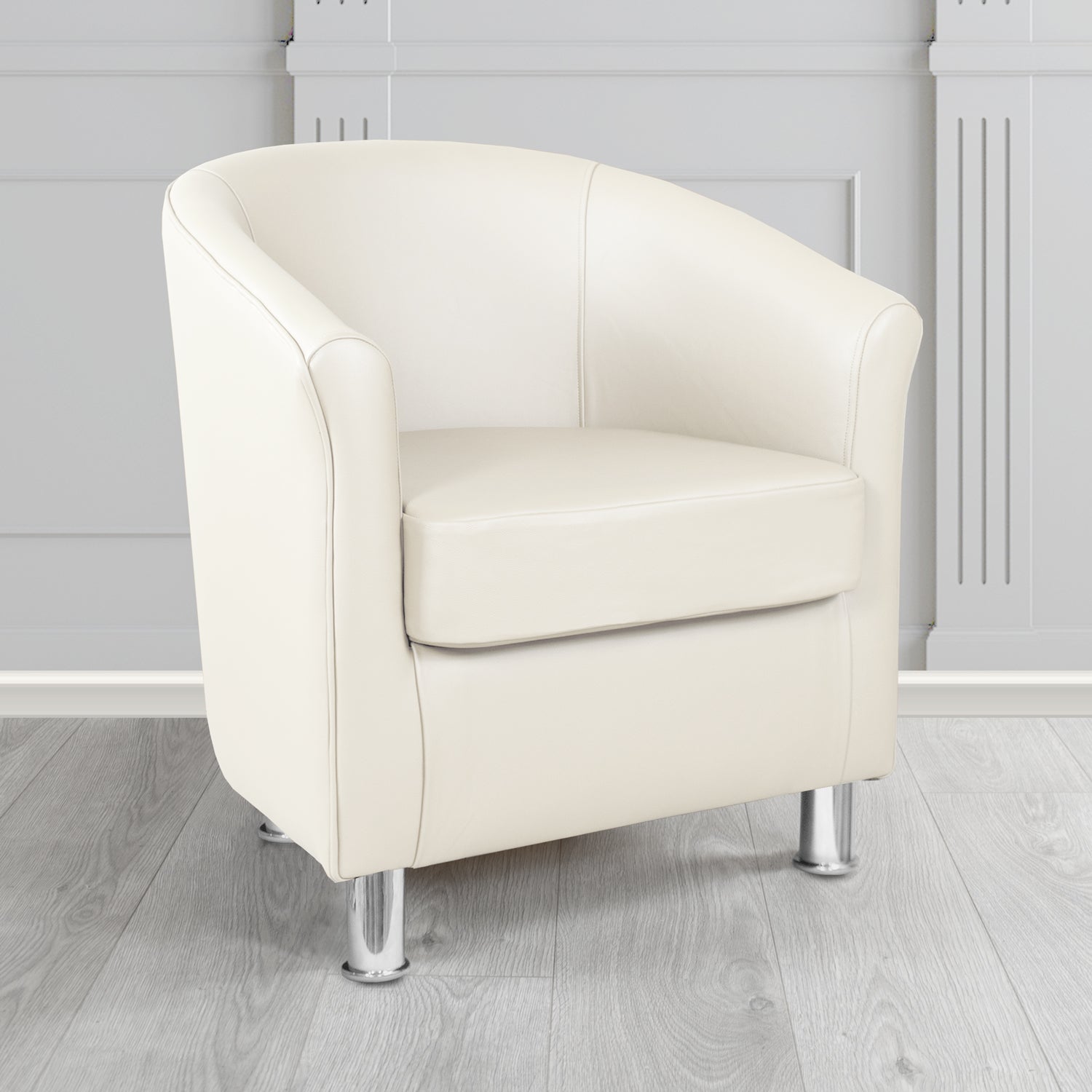 Como Maximo White MAX3385 Antimicrobial Crib 5 Contract Faux Leather Tub Chair