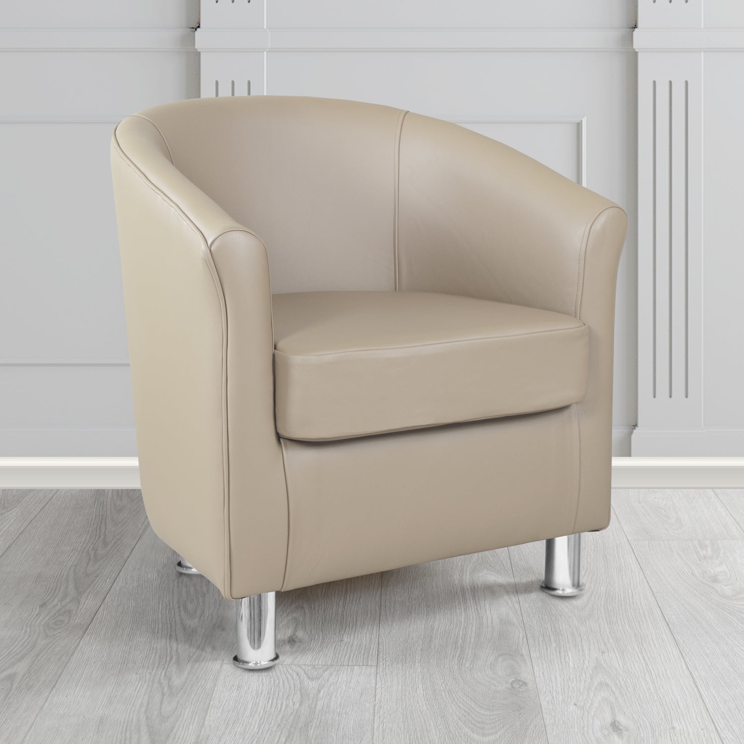 Como Tub Chair in Vele Pietra Crib 5 Genuine Leather