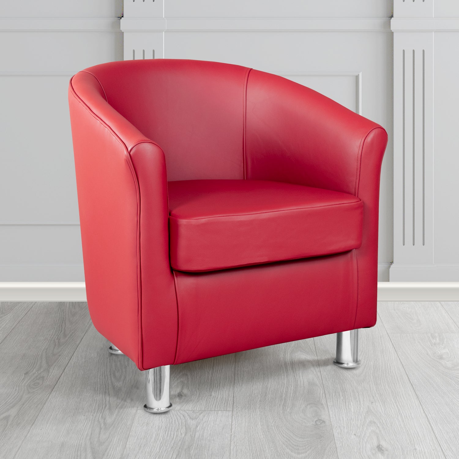 Como Tub Chair in Vele Scarlet Crib 5 Genuine Leather