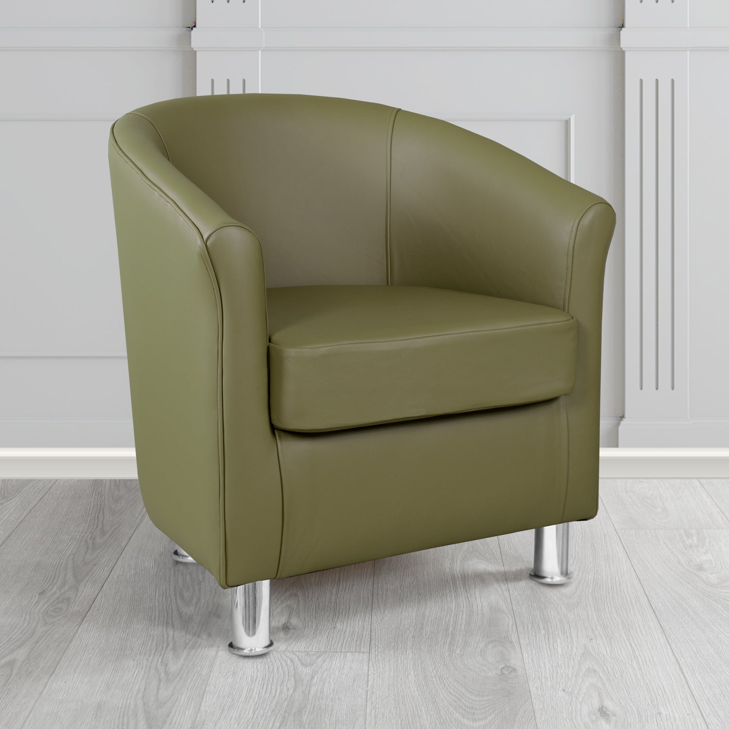 Como Tub Chair in Vele Terrapin Crib 5 Genuine Leather