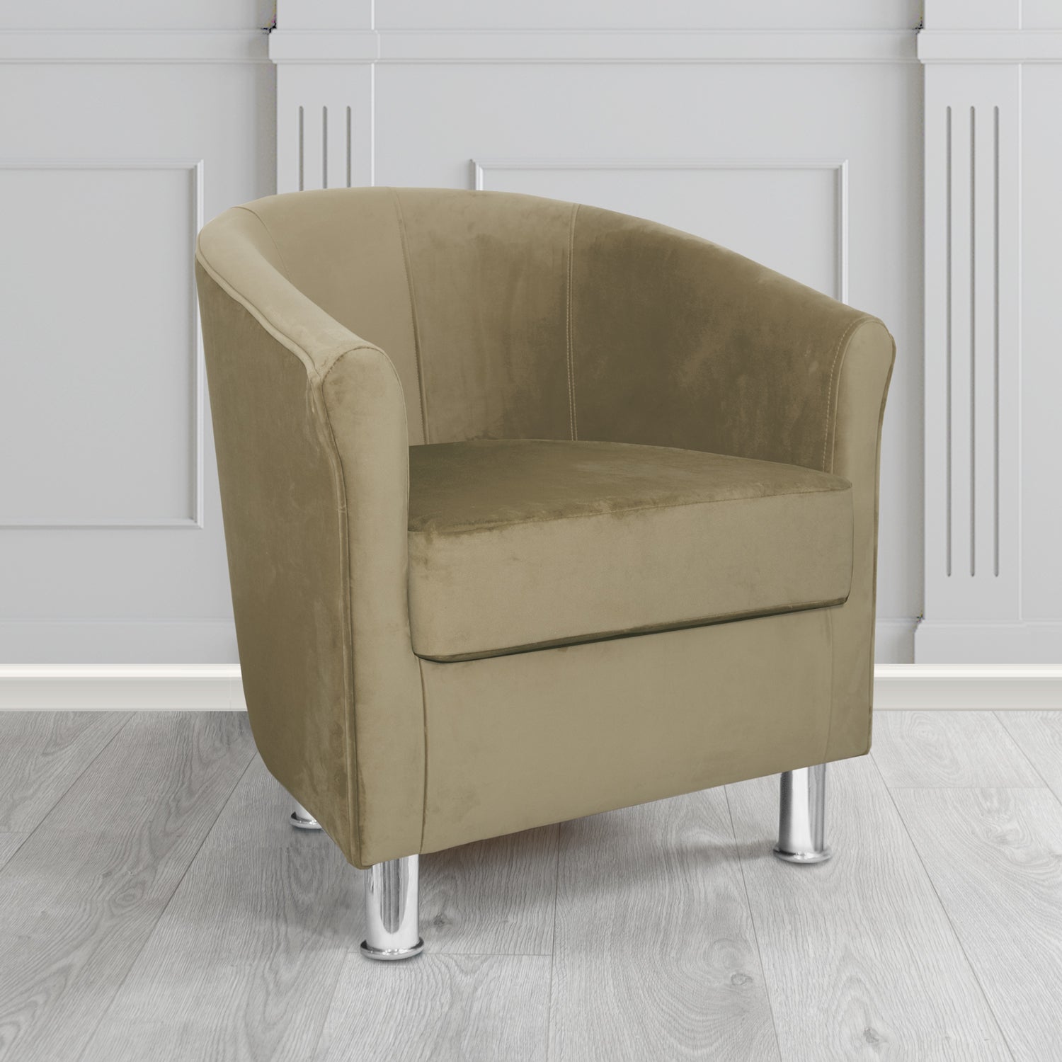Como Tub Chair in Warwick Plush Bark Velvet Fabric