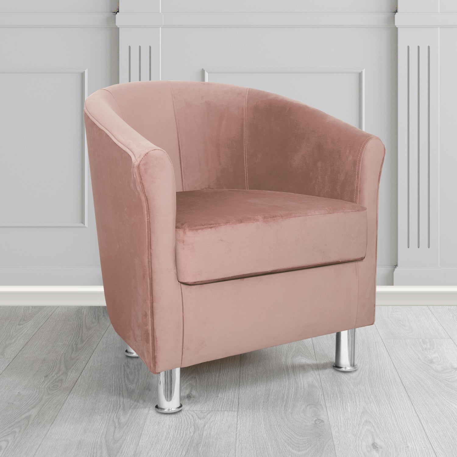 Como Tub Chair in Warwick Plush Blush Velvet Fabric