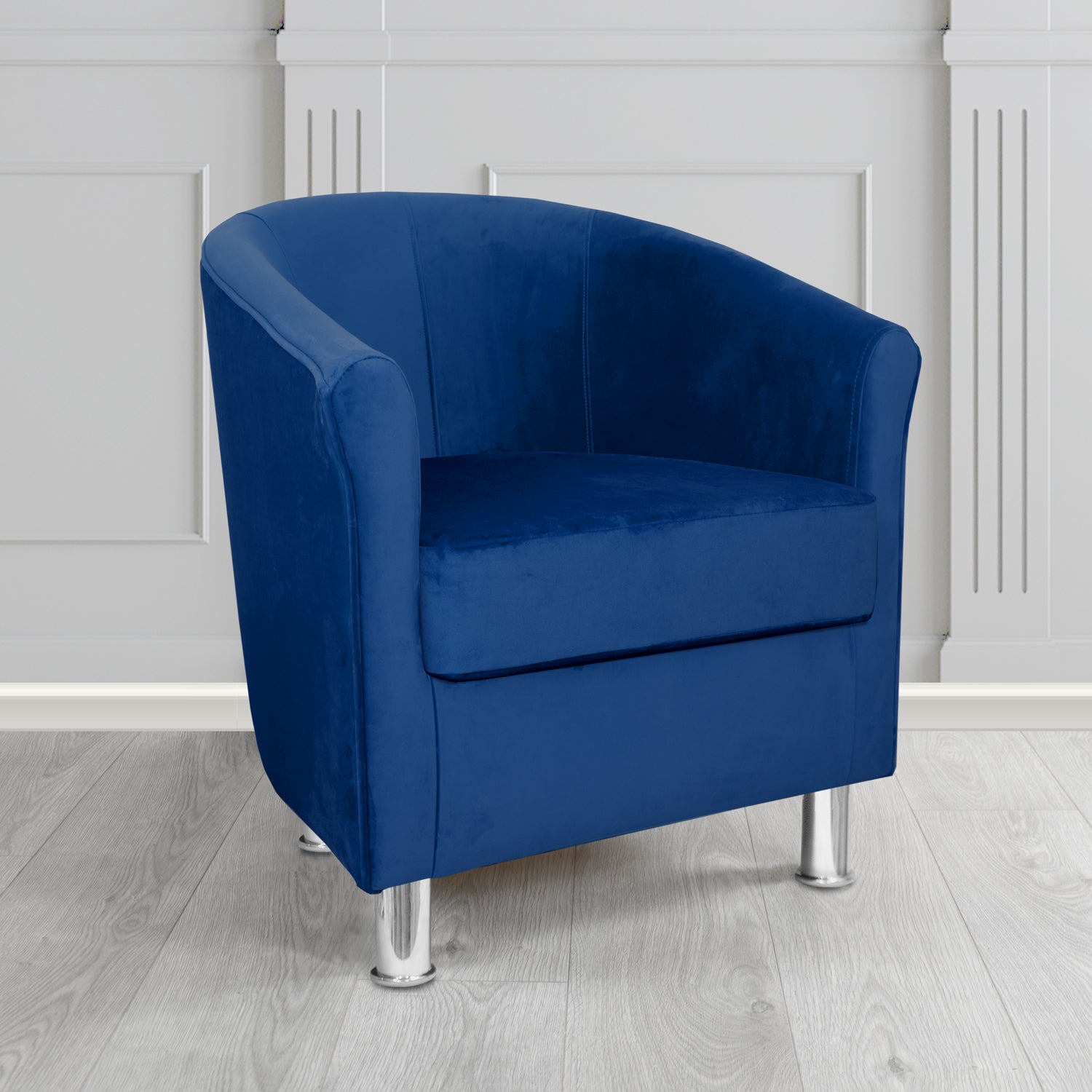 Como Tub Chair in Warwick Plush Cobalt Velvet Fabric