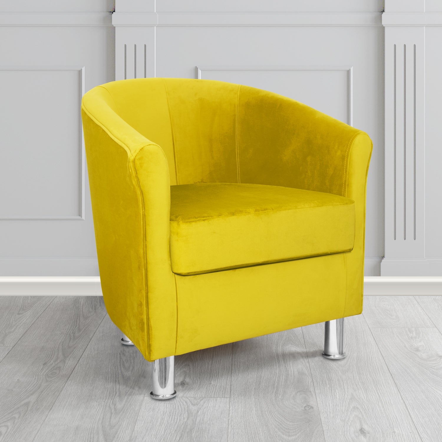 Como Tub Chair in Warwick Plush Daffodil Velvet Fabric