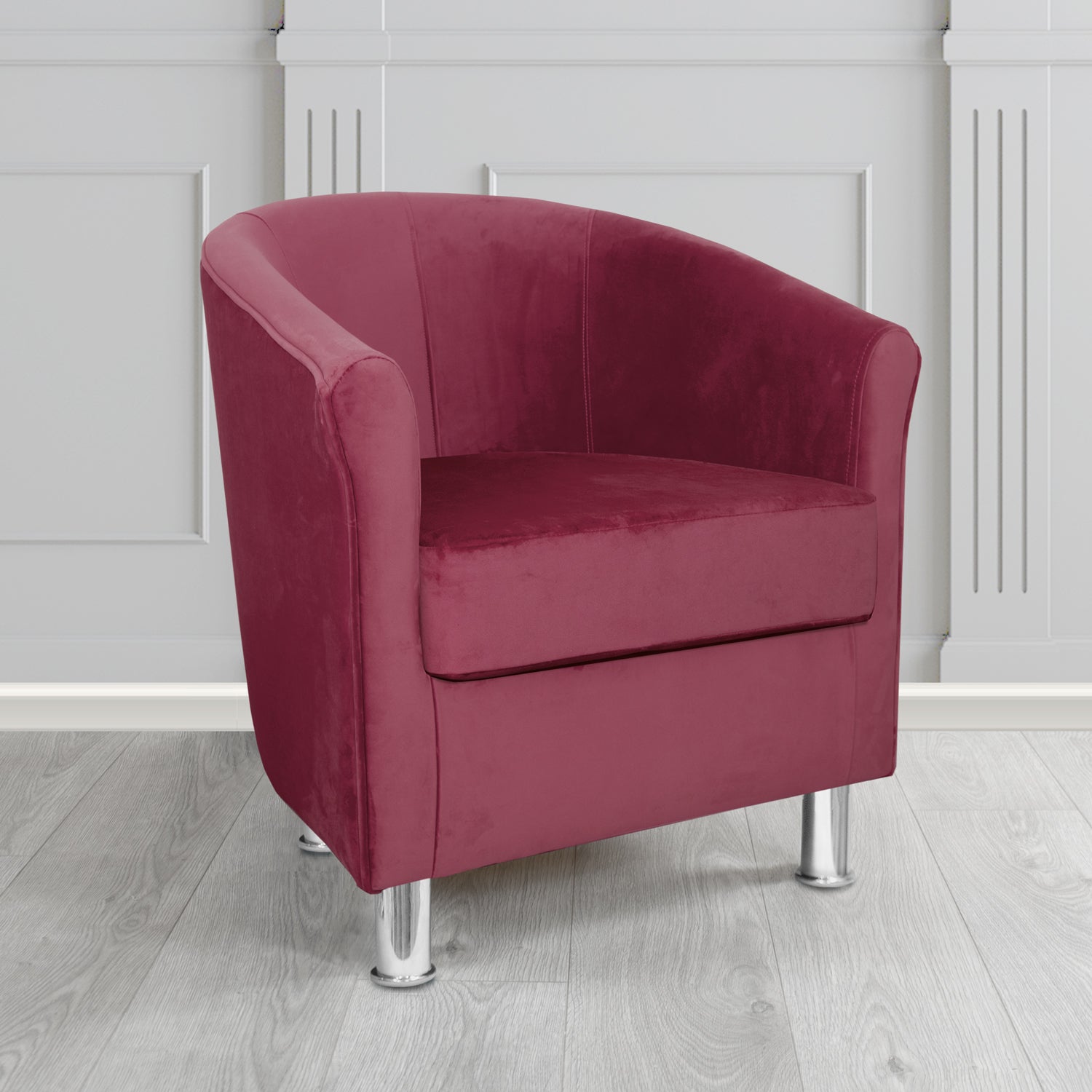 Como Tub Chair in Warwick Plush Dirty Rose Velvet Fabric