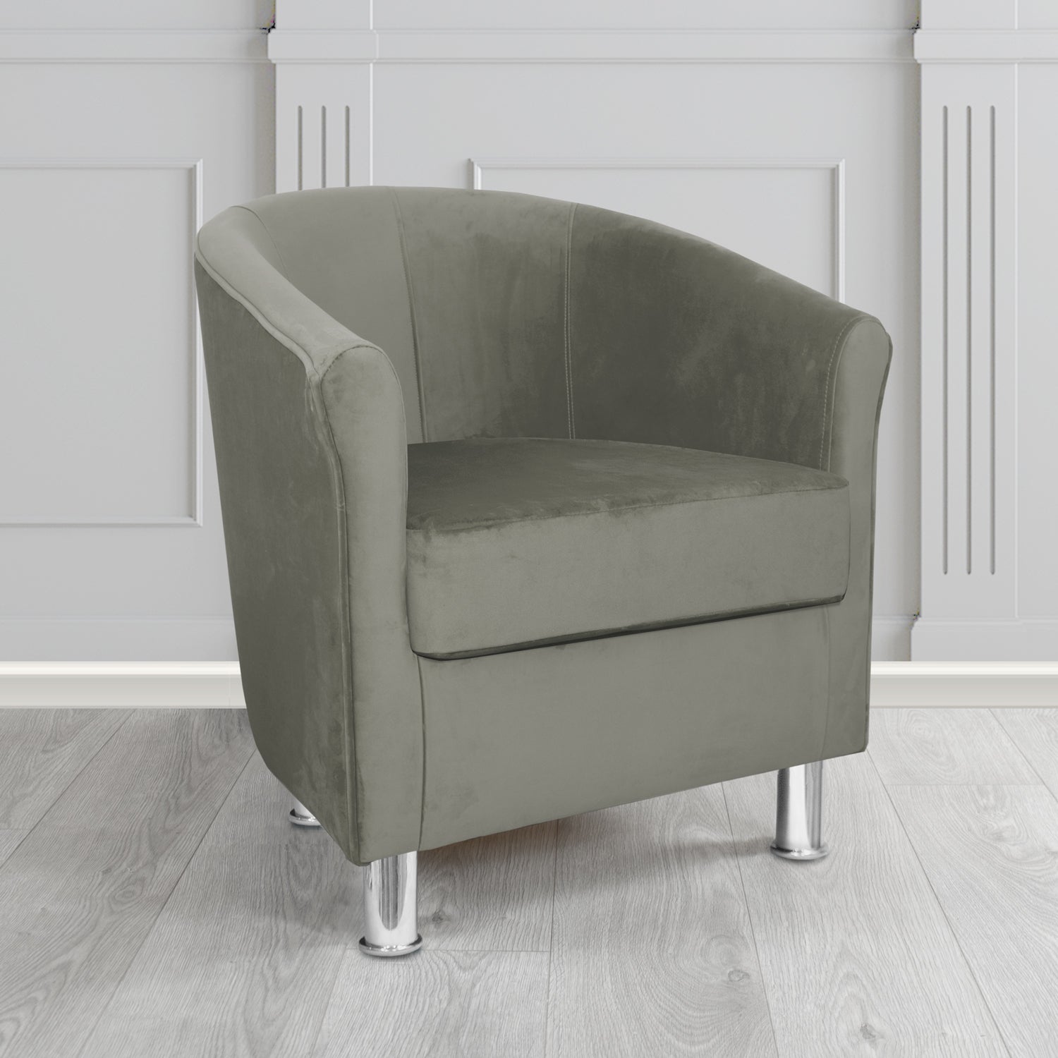 Como Tub Chair in Warwick Plush Elephant Velvet Fabric