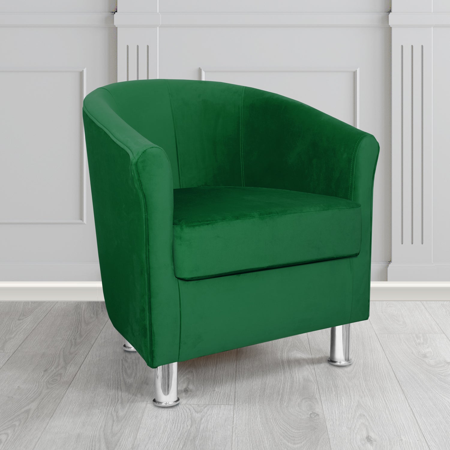 Como Tub Chair in Warwick Plush Evergreen Velvet Fabric