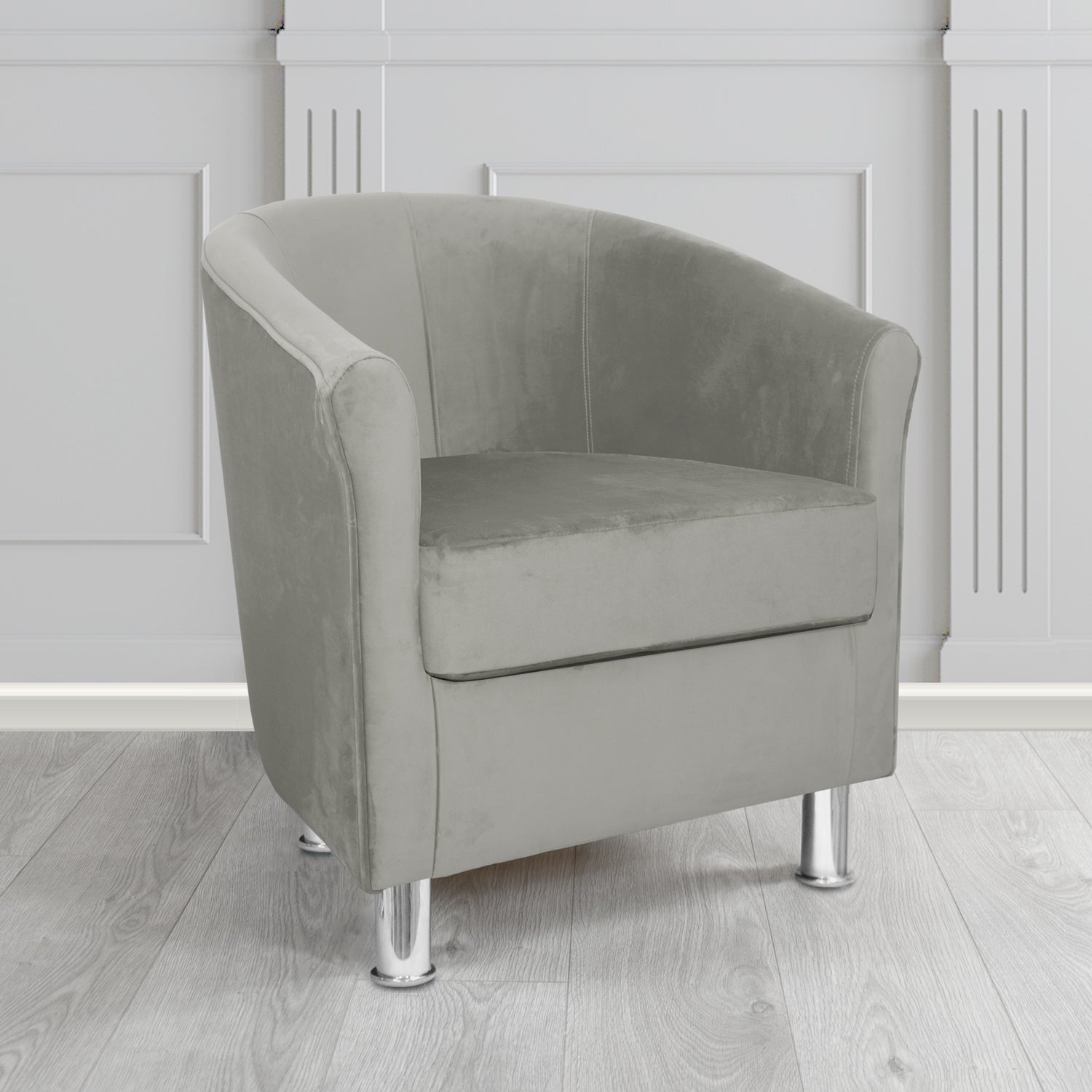 Como Tub Chair in Warwick Plush Fog Velvet Fabric