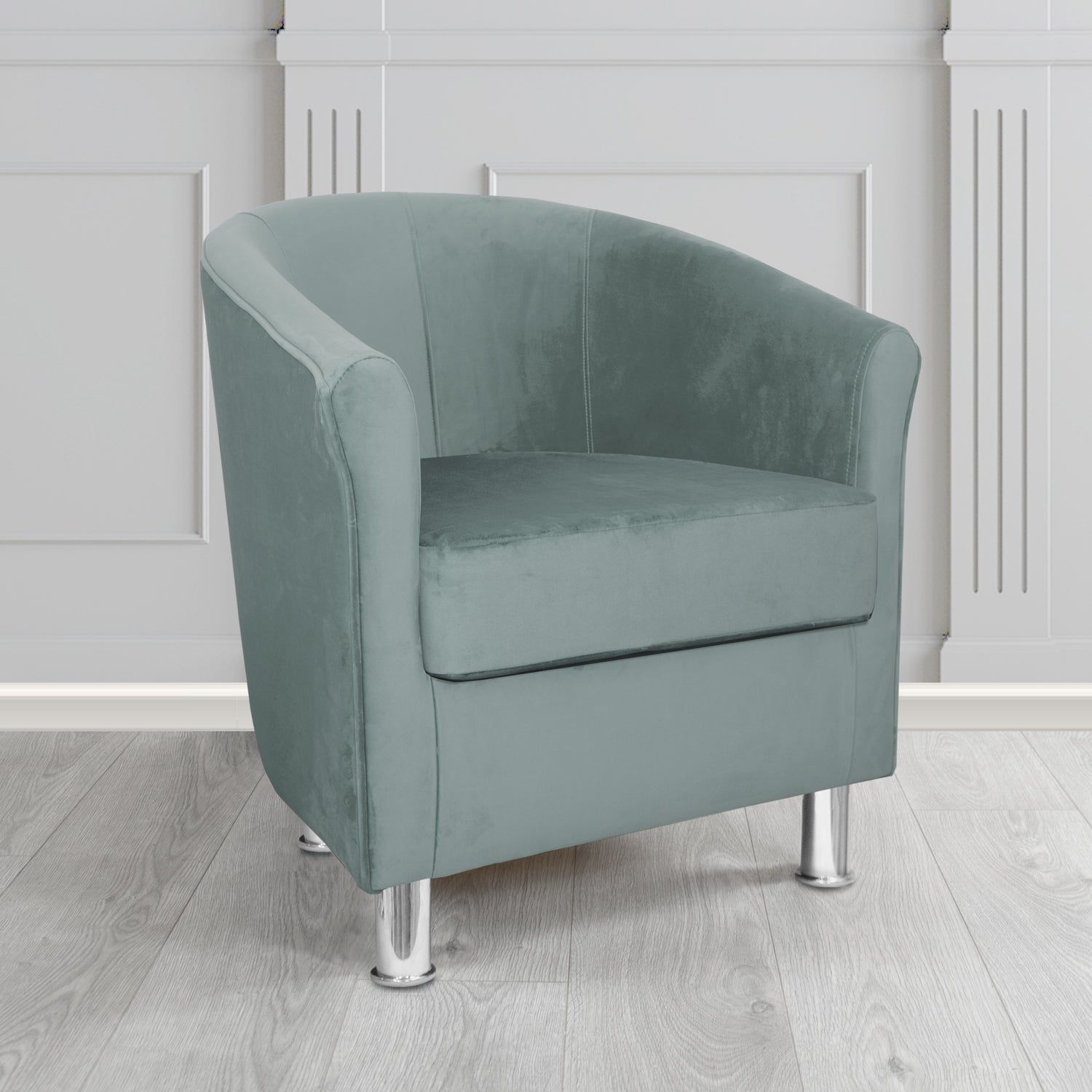 Como Tub Chair in Warwick Plush French Grey Velvet Fabric