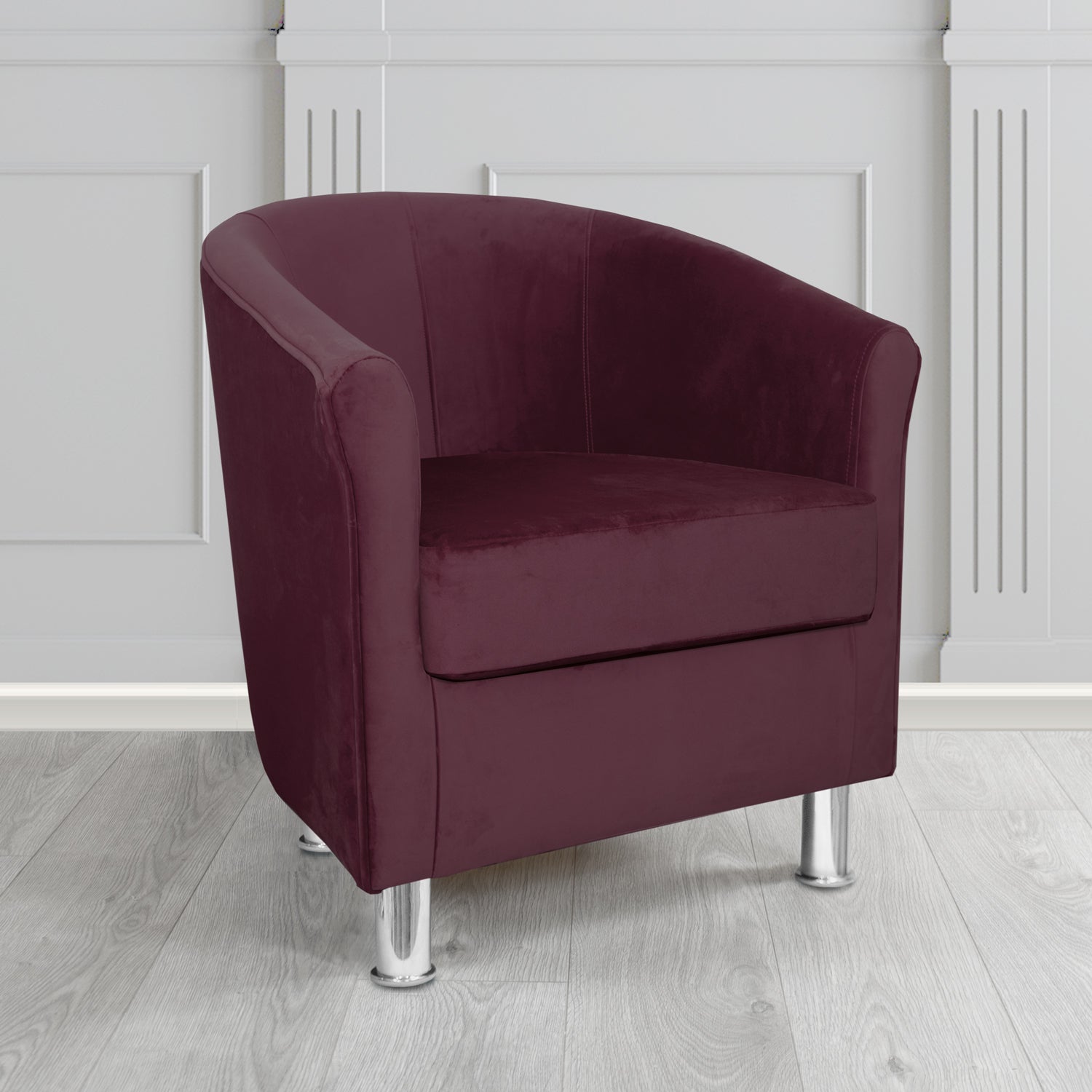 Como Tub Chair in Warwick Plush Grape Velvet Fabric