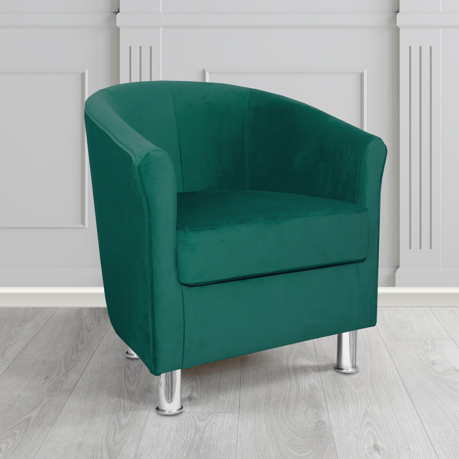 Como Tub Chair in Warwick Plush Kingfisher Velvet Fabric