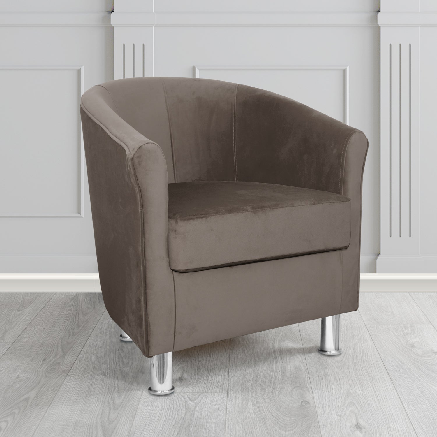 Como Tub Chair in Warwick Plush Mole Velvet Fabric