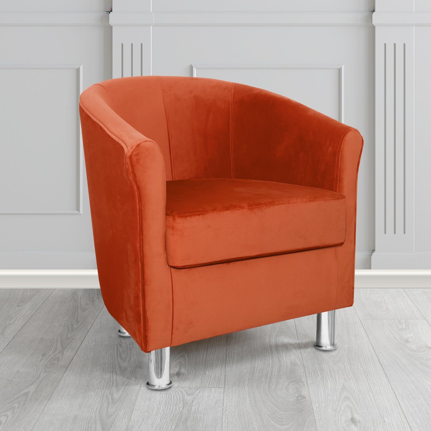 Como Tub Chair in Warwick Plush Paprika Velvet Fabric