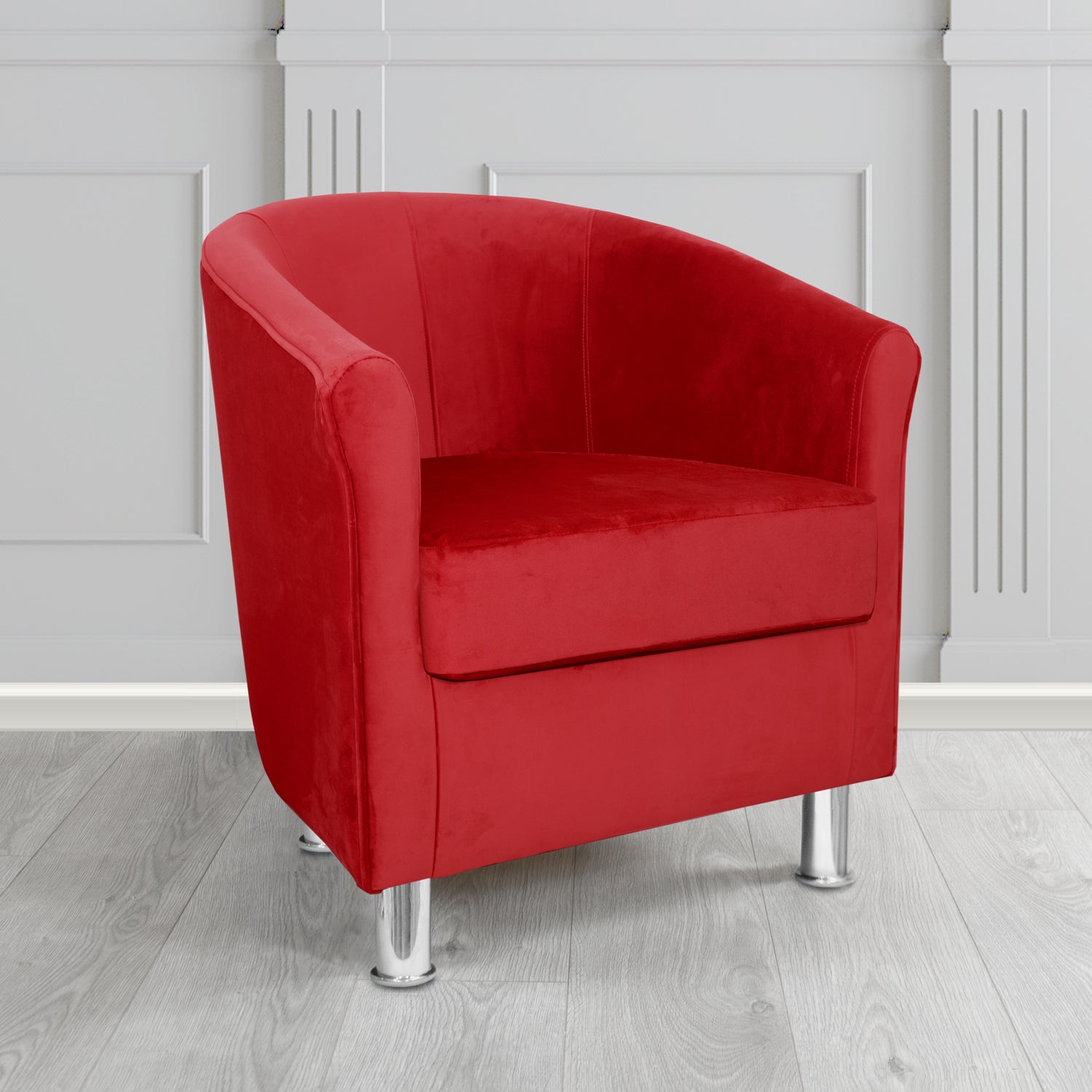 Como Tub Chair in Warwick Plush Pillarbox Velvet Fabric