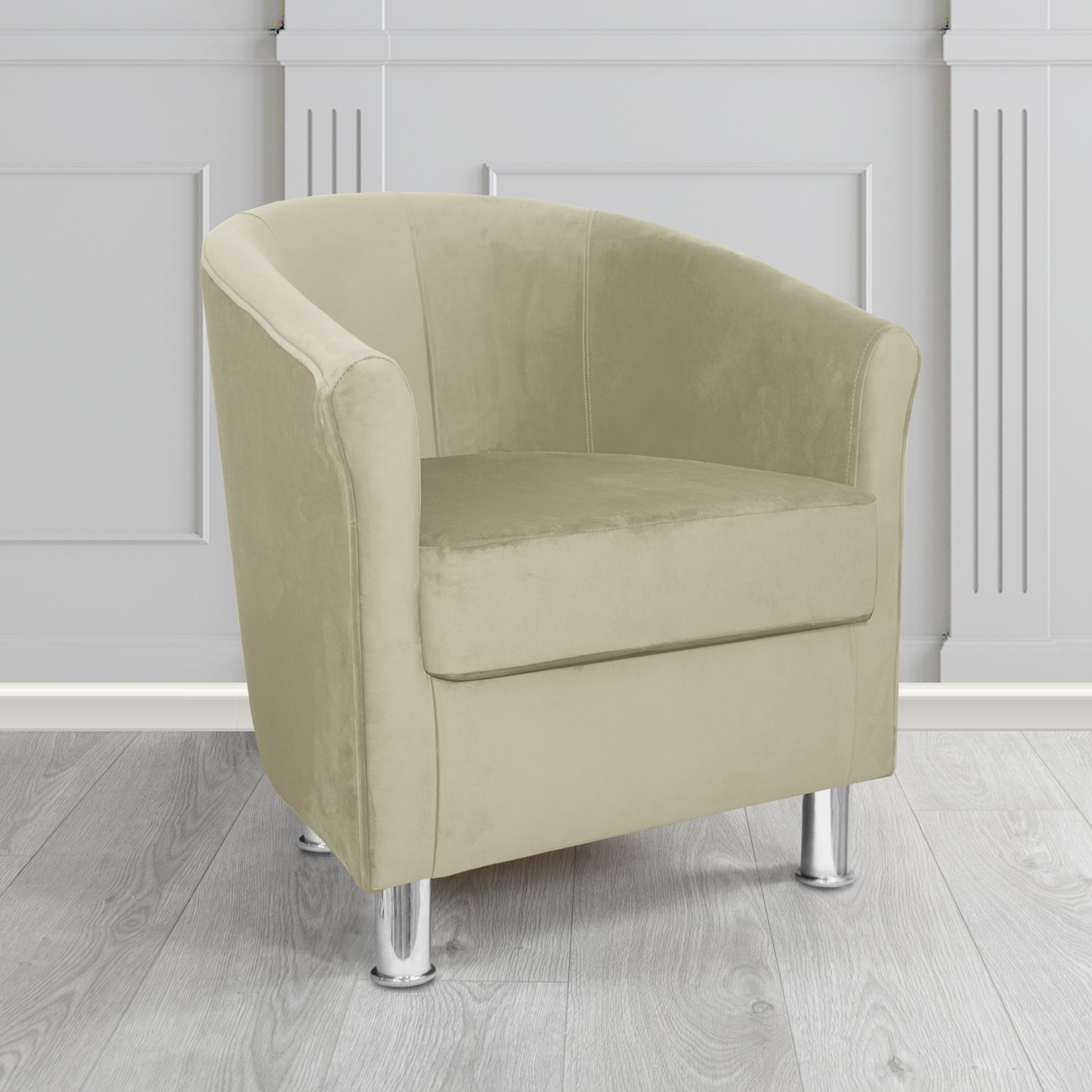 Como Tub Chair in Warwick Plush Pumice Velvet Fabric