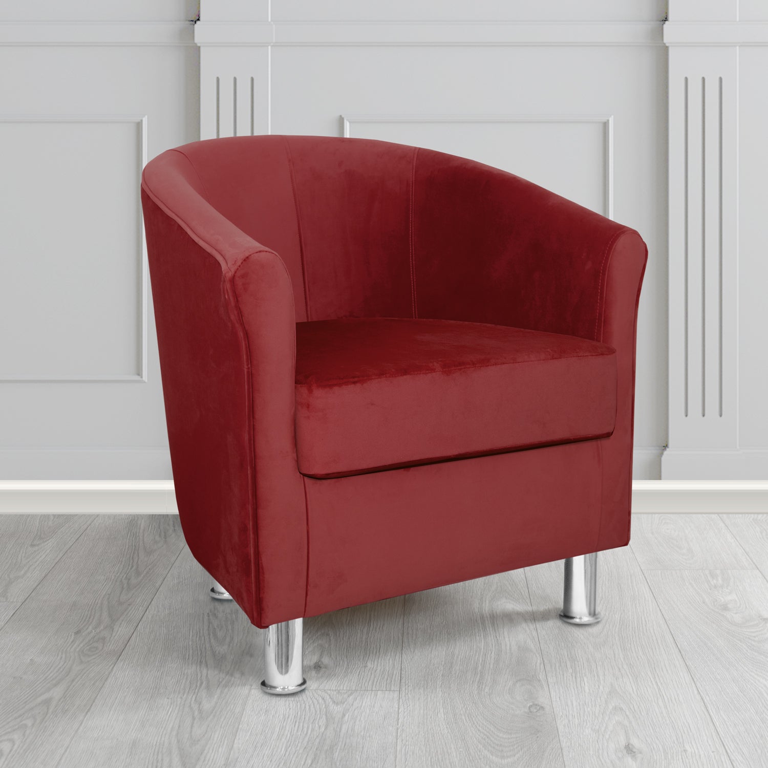 Como Tub Chair in Warwick Plush Rouge Velvet Fabric