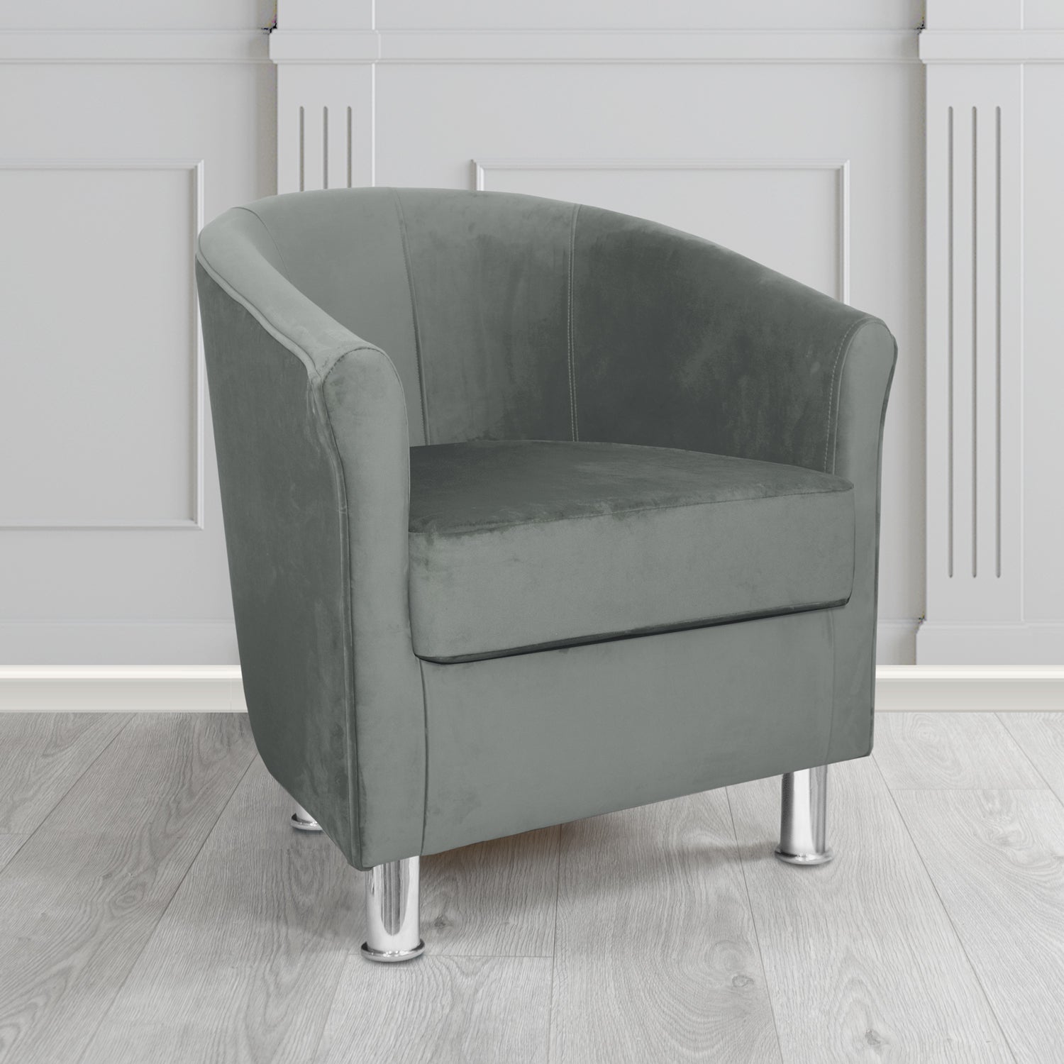 Como Tub Chair in Warwick Plush Slate Velvet Fabric