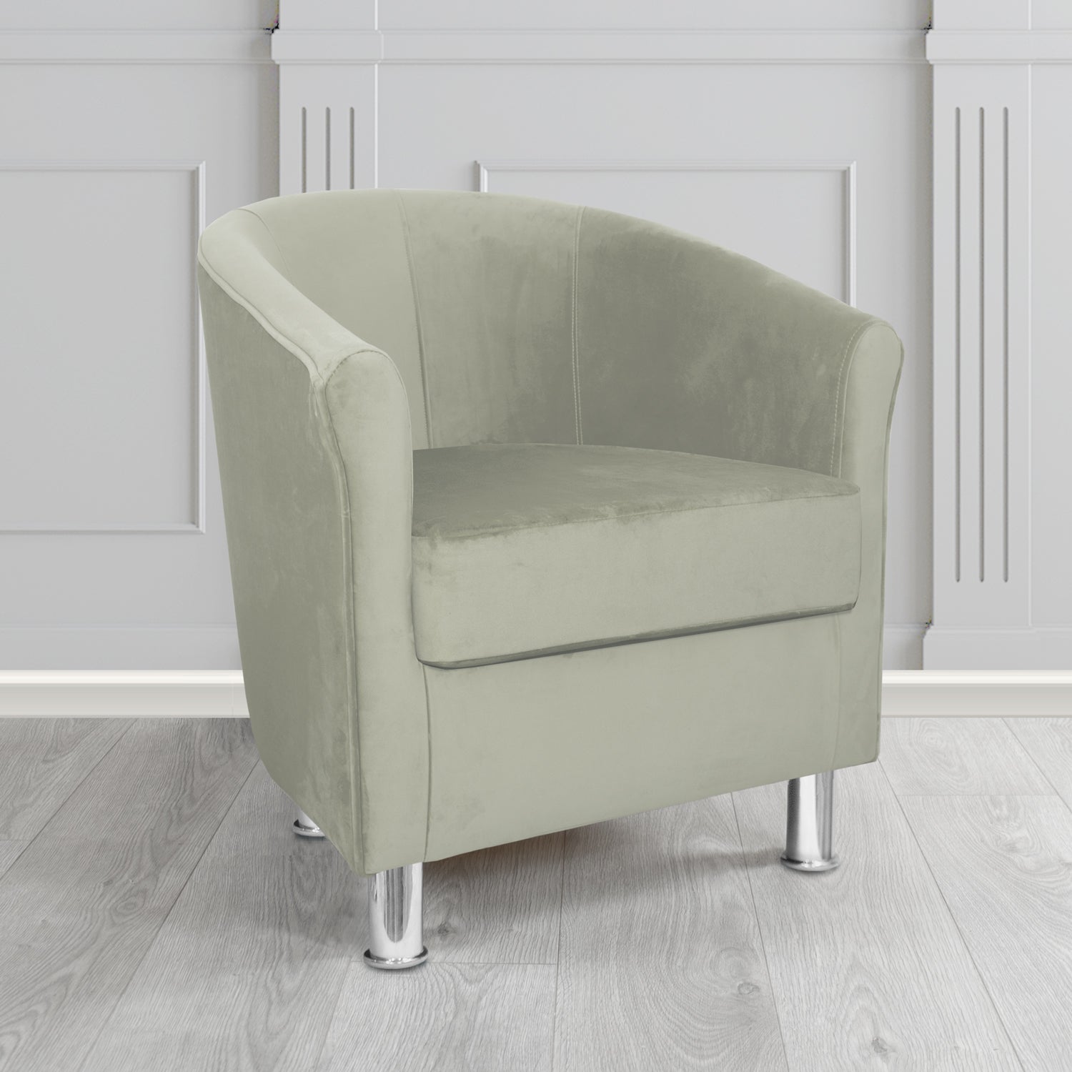 Como Tub Chair in Warwick Plush Taupe Velvet Fabric