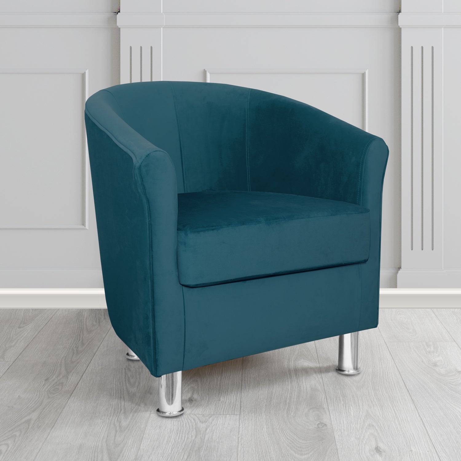 Como Tub Chair in Warwick Plush Teal Velvet Fabric