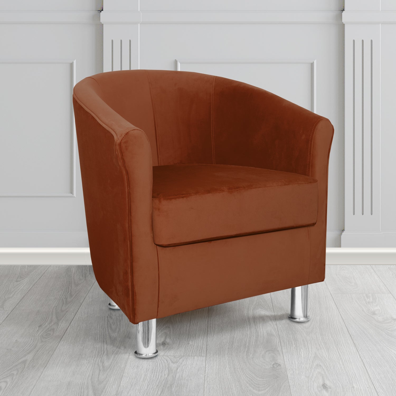 Como Tub Chair in Warwick Plush Umber Velvet Fabric